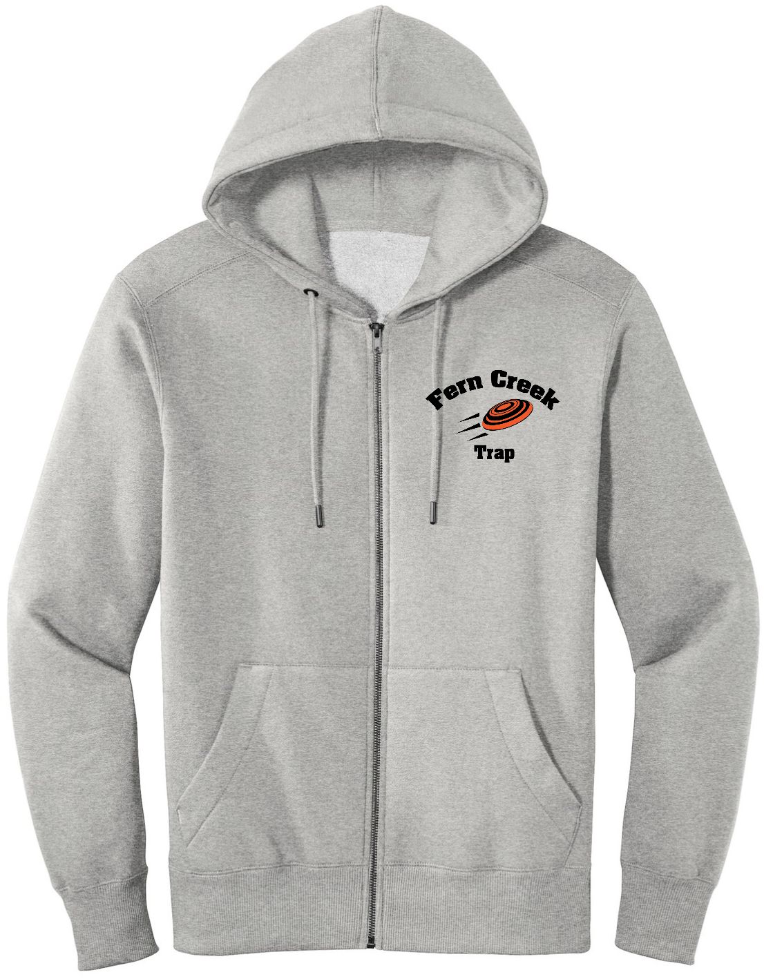 District® Perfect Weight® Fleece Full-Zip Hoodie - DT1103 (Black Logo) Screen Print