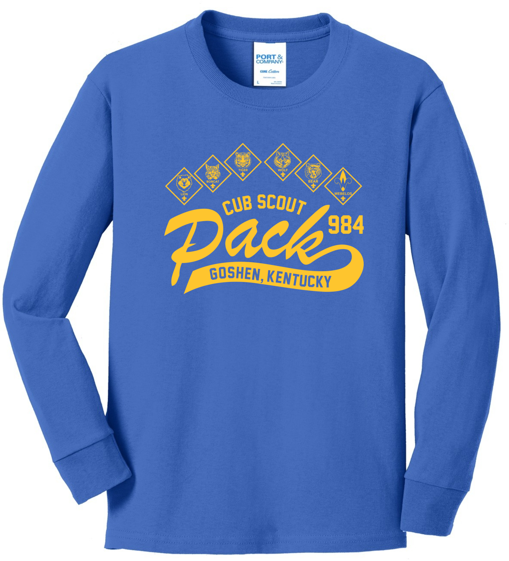 Port & Company® Youth Long Sleeve Core Cotton Tee - PC54YLS