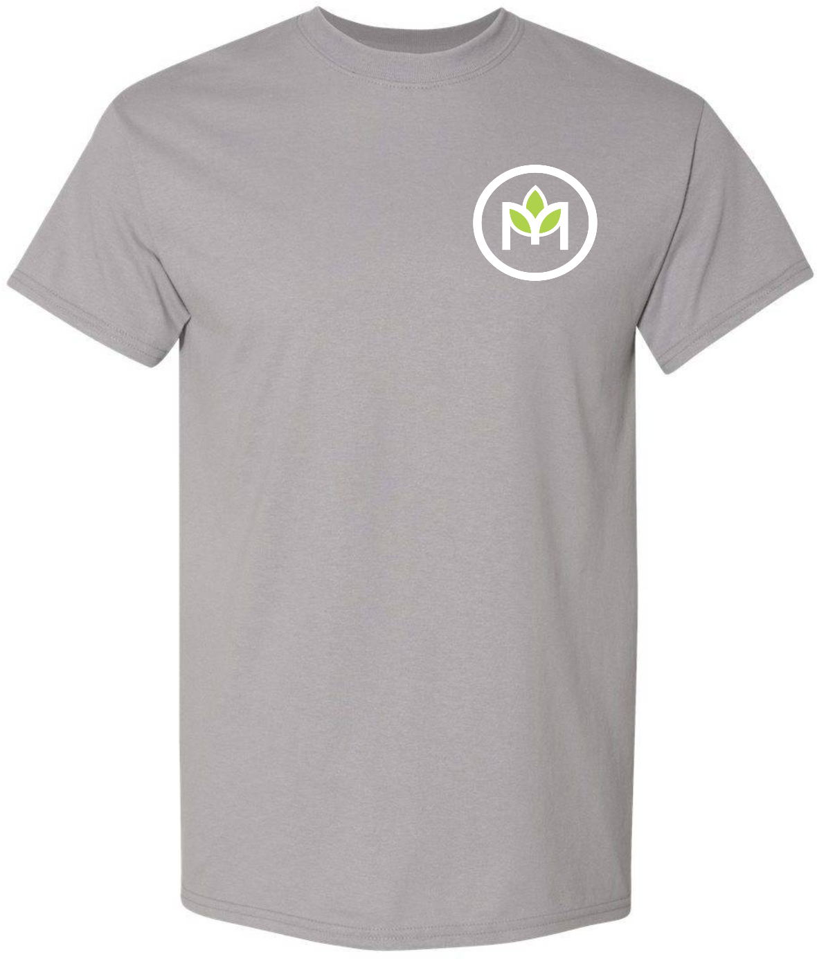 grey short sleeve with secondary logo
