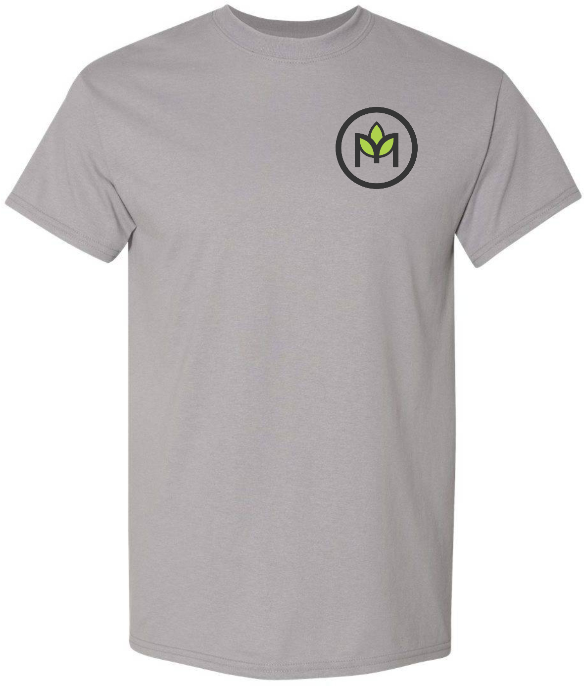 grey short sleeve with primary logo