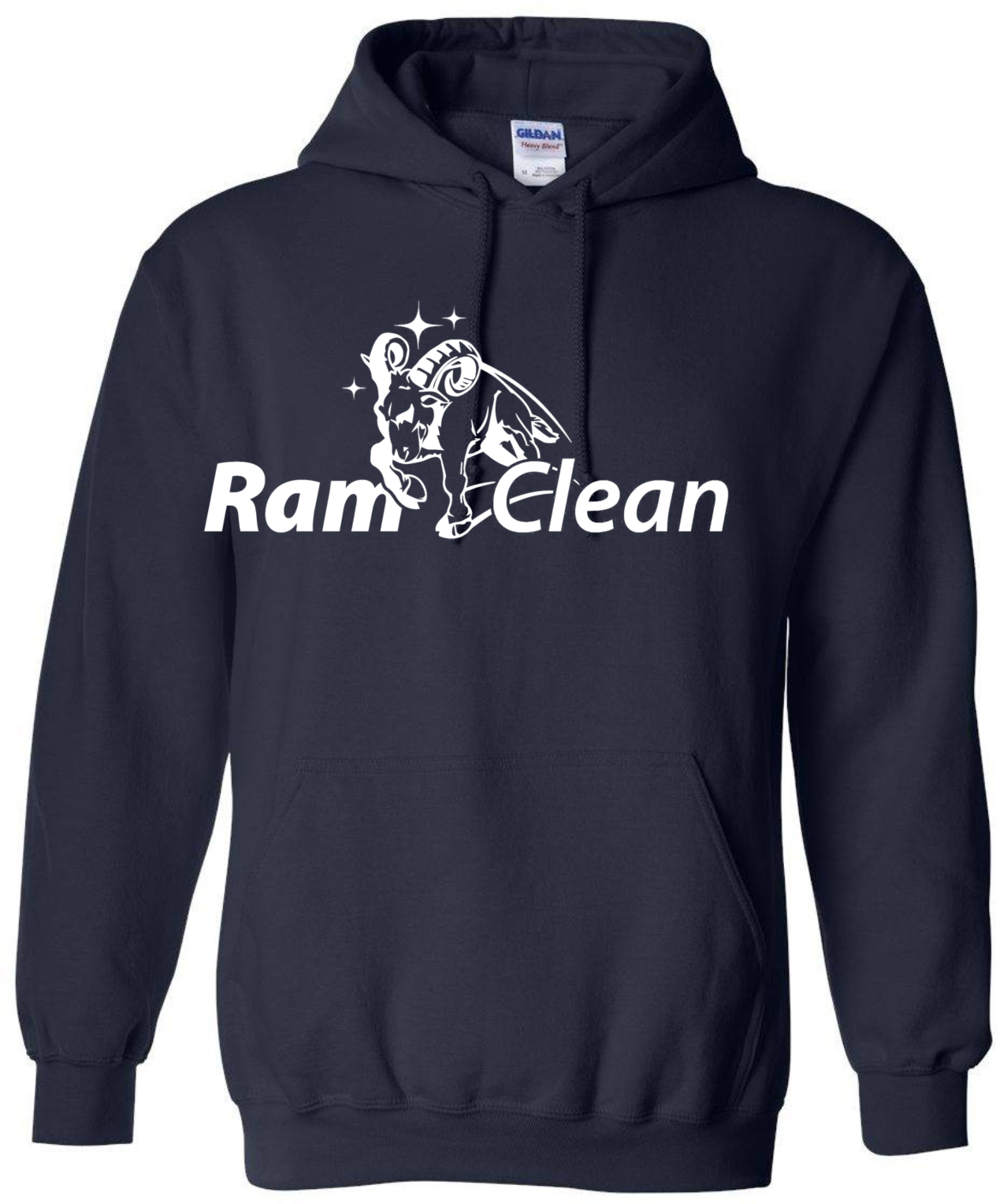 Navy Hoodie with White Logo