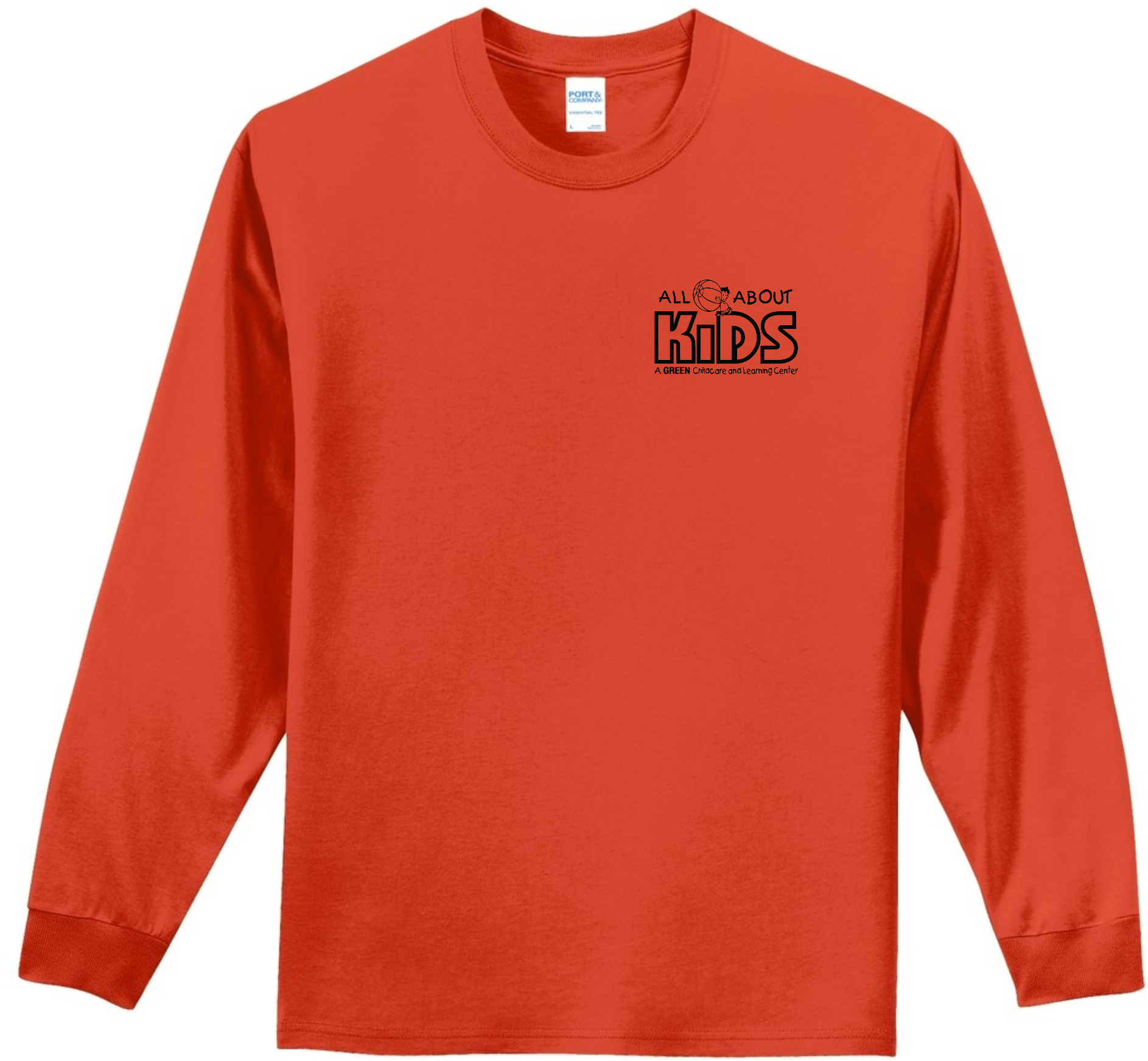 Port & Company® Long Sleeve Essential Tee – PC61LS (Black Logo)