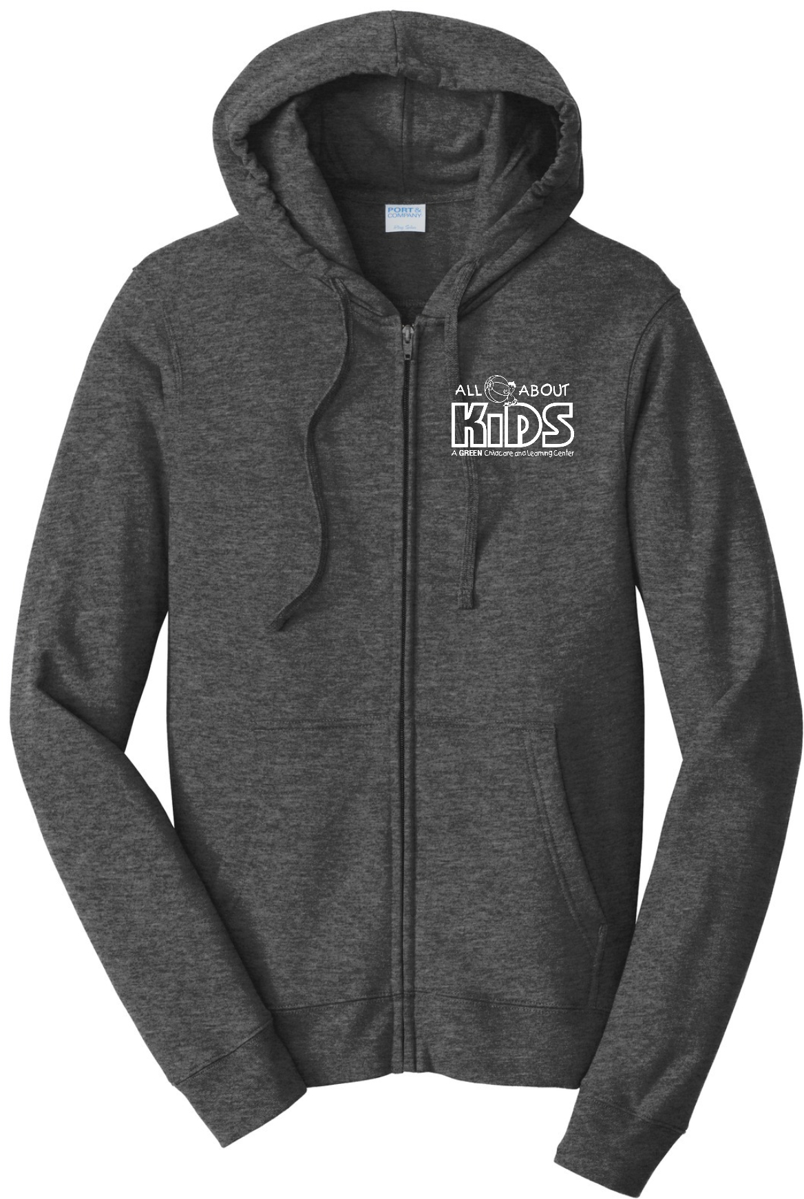 Port & Company® Fan Favorite™ Fleece Full-Zip Hooded Sweatshirt – PC850ZH (White Logo)
