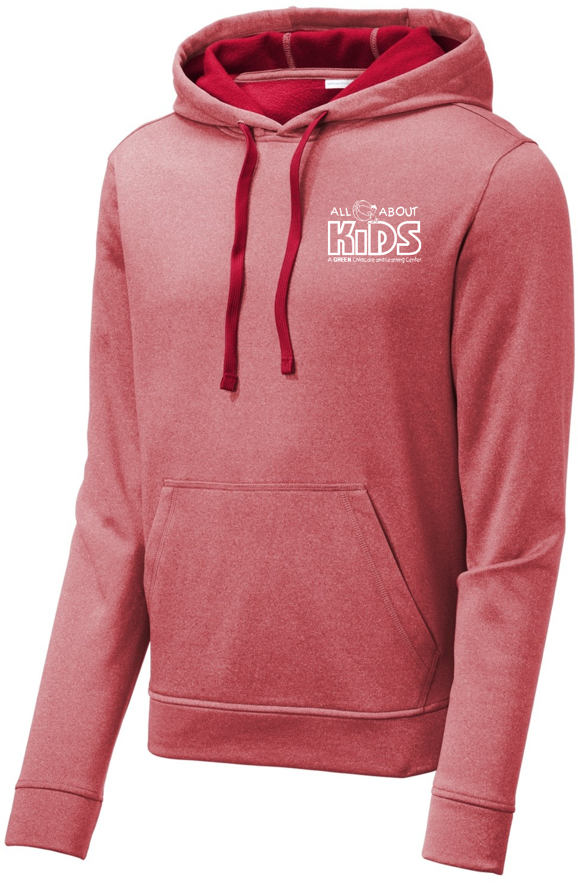 Sport-Tek ® PosiCharge ® Sport-Wick ® Heather Fleece Hooded Pullover – ST264 (White Logo)