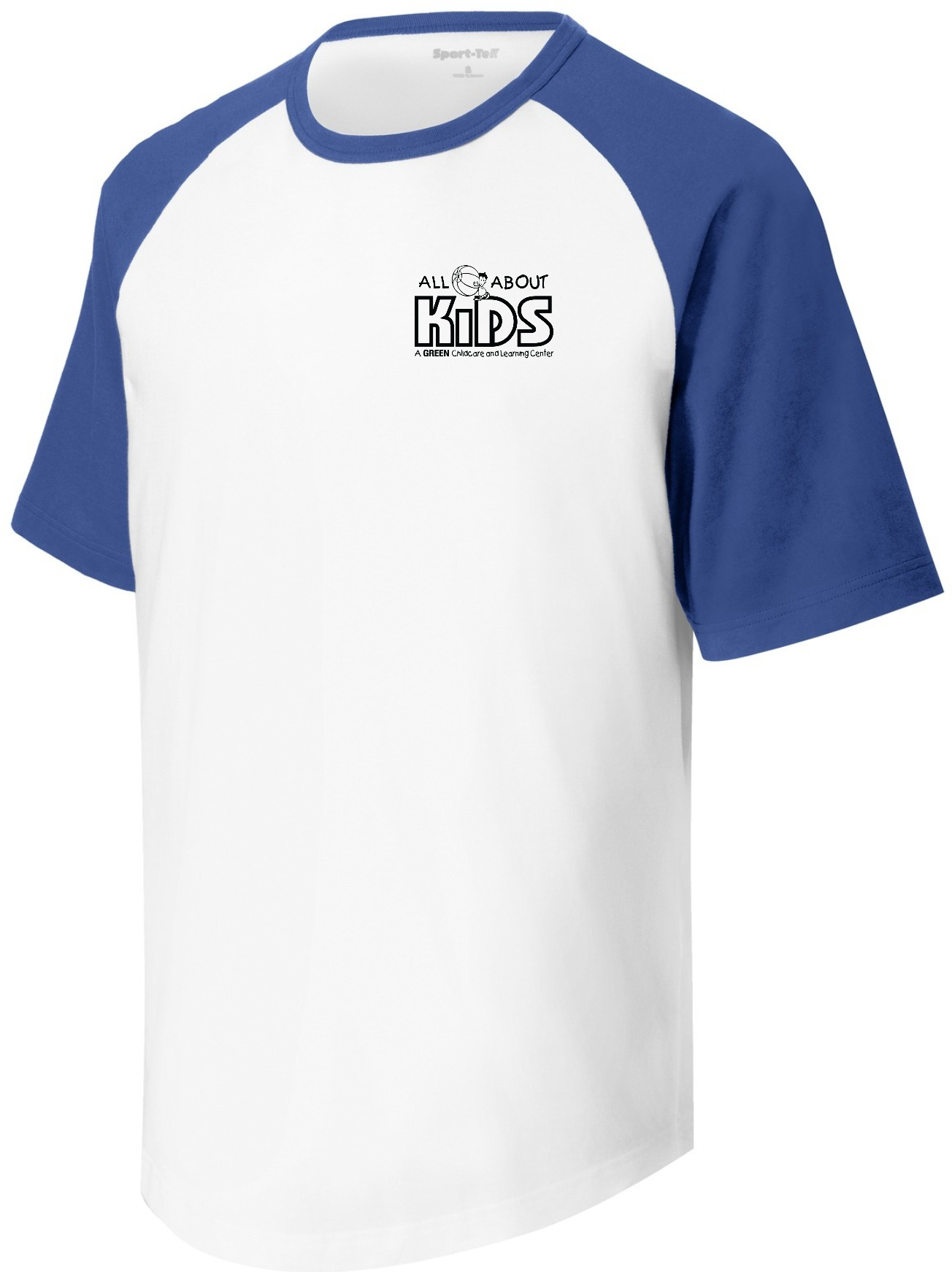 Sport-Tek® Short Sleeve Colorblock Raglan Jersey – T201 (Black Logo)