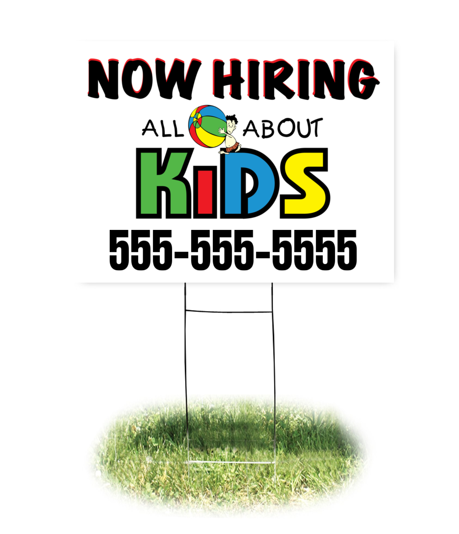 All About Kids - Now Hiring - 24"x18" Yard Sign