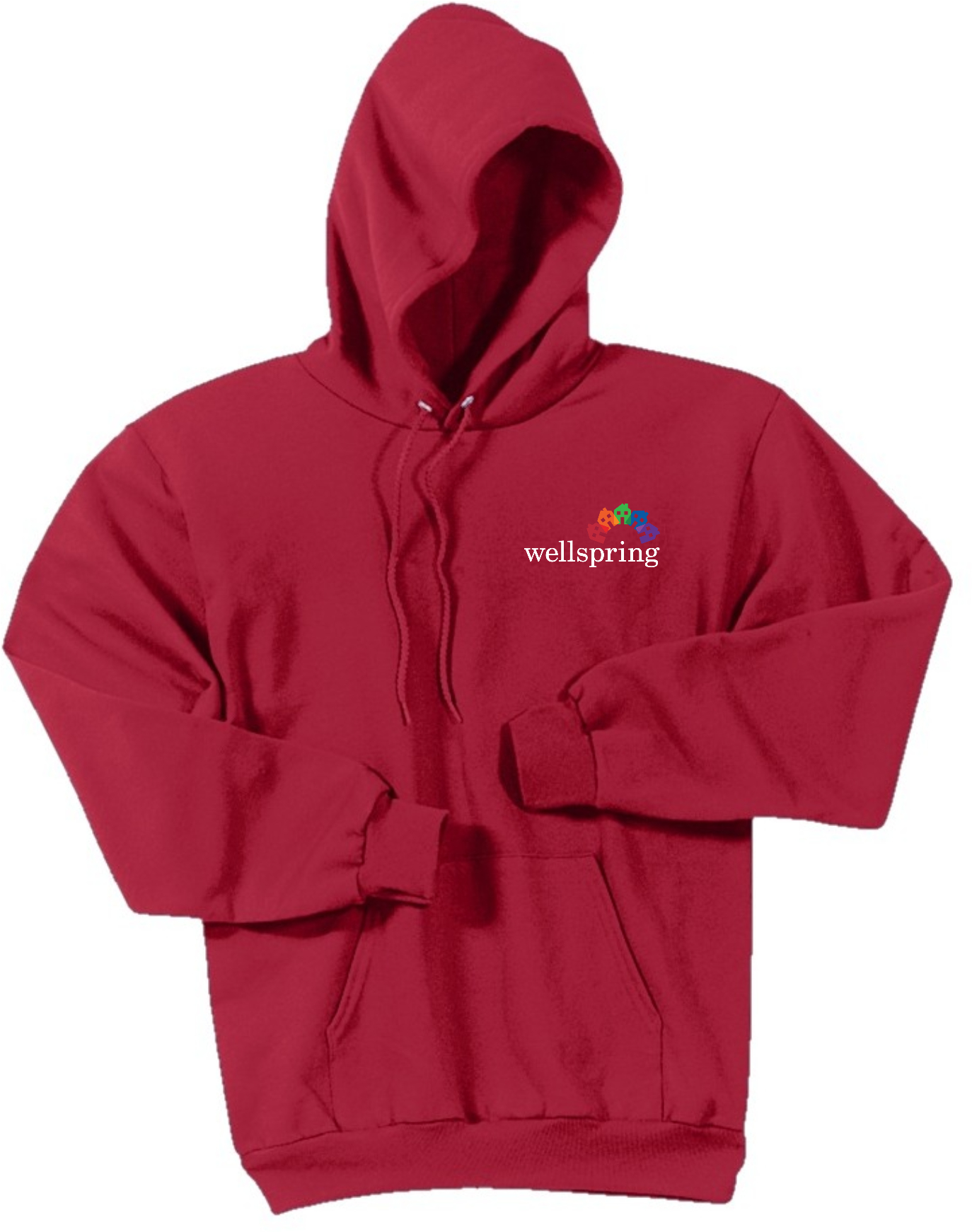 Port & Company® Core Fleece Pullover Hooded Sweatshirt - PC78H (White Rainbow Logo)
