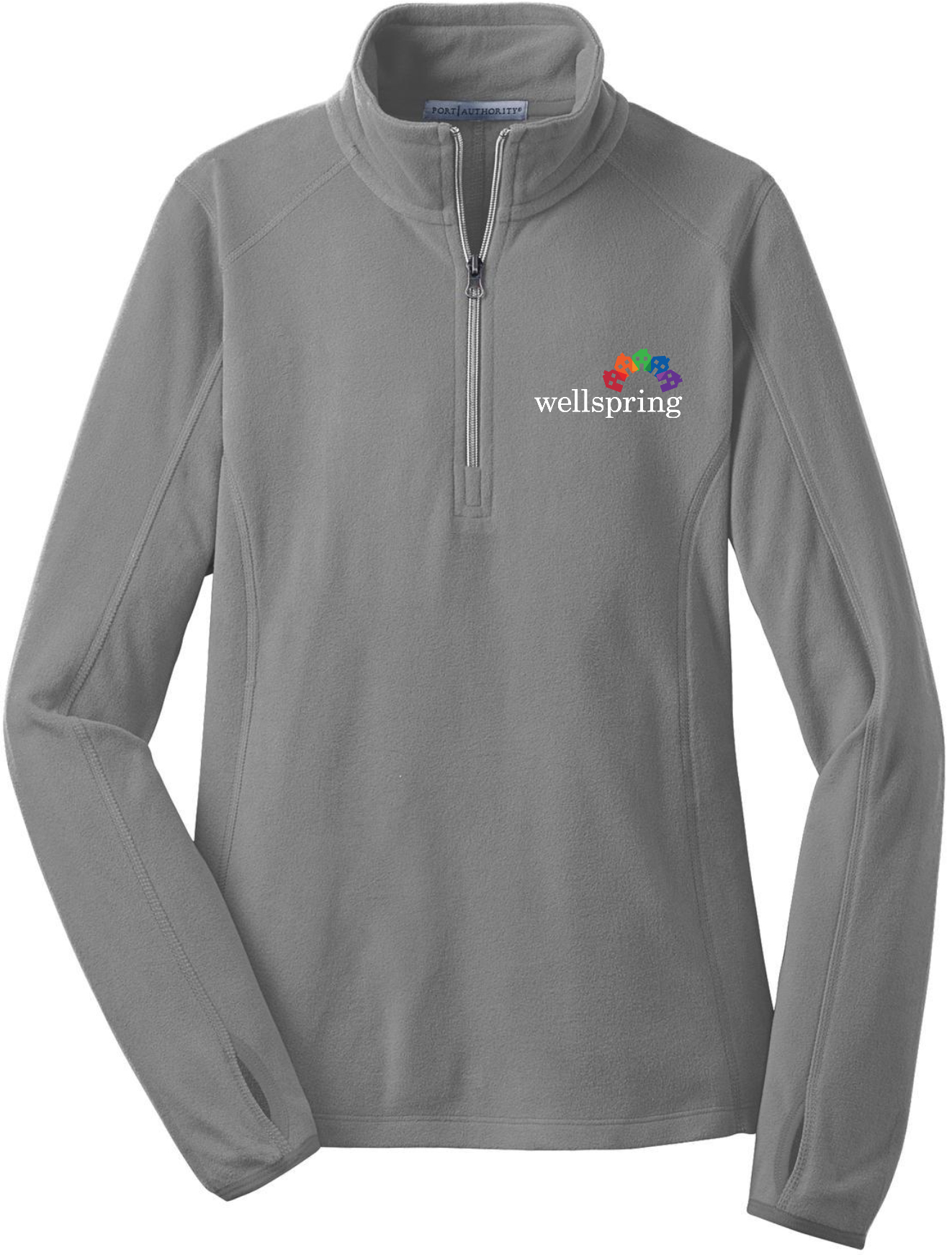 Port Authority® Ladies Microfleece 1/2-Zip Pullover - L224 (White Rainbow Logo)
