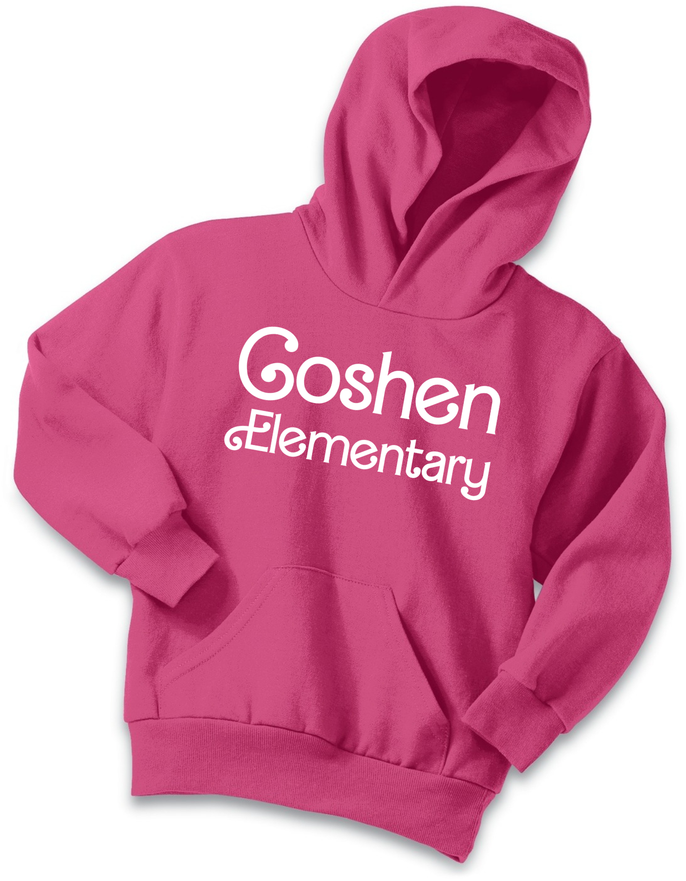 Port & Company® Youth Core Fleece Pullover Hooded Sweatshirt - PC90YH (White Barbie Logo)
