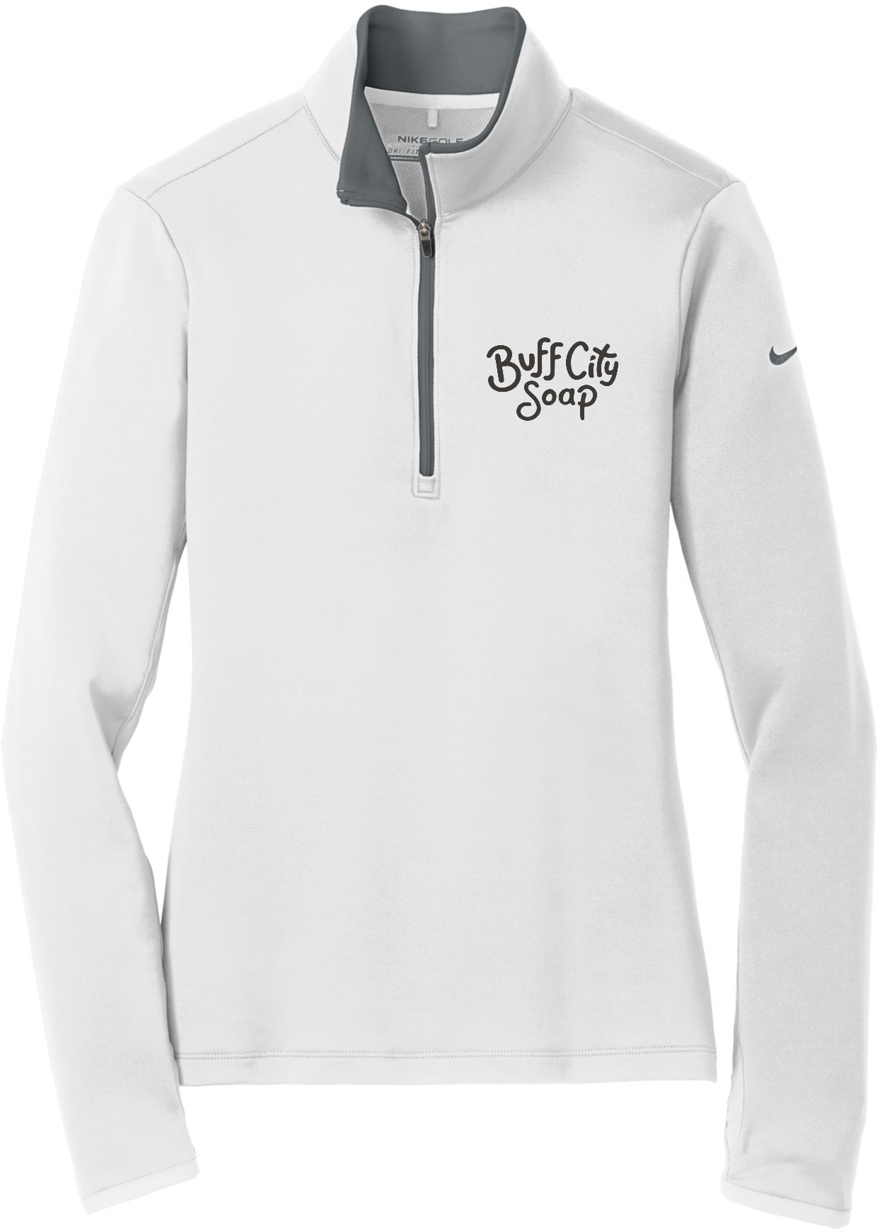 Nike Ladies Dri-FIT Stretch 1/2-Zip Cover-Up - 779796 (Charcoal Logo)