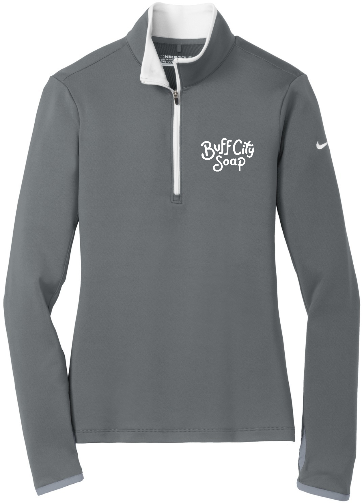 Nike Ladies Dri-FIT Stretch 1/2-Zip Cover-Up - 779796 (White Logo)