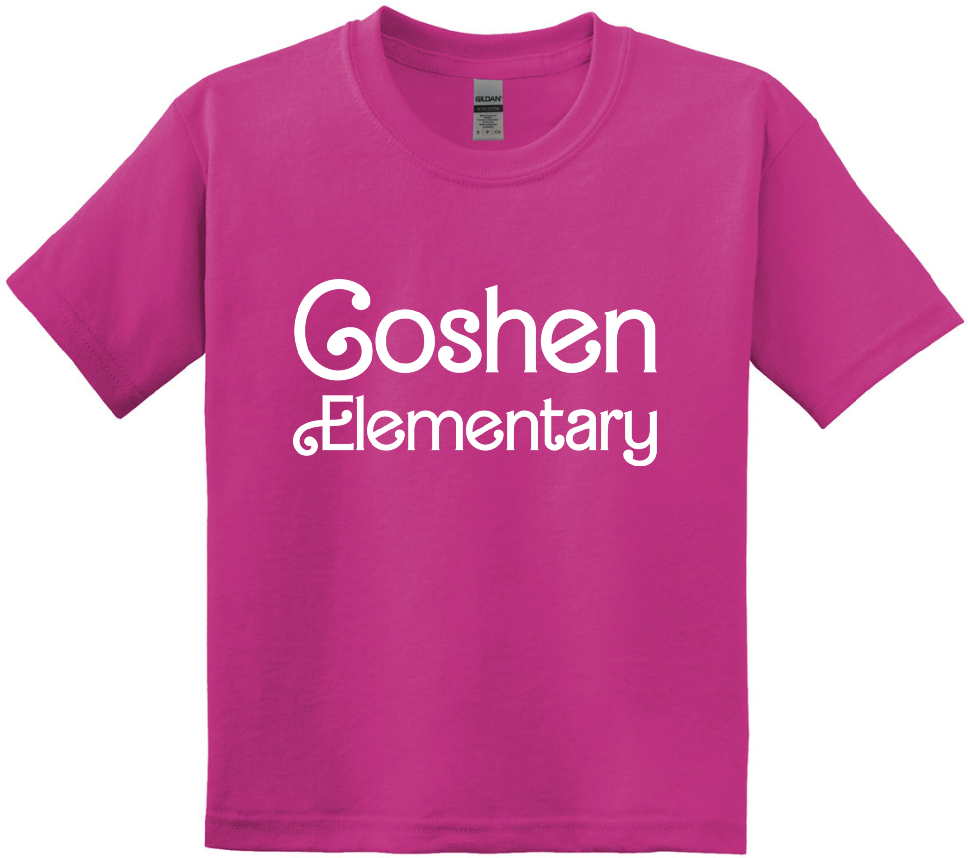 Gildan® - Youth DryBlend® 50 Cotton/50 Poly T-Shirt - 8000B (Pink Barbie Logo)