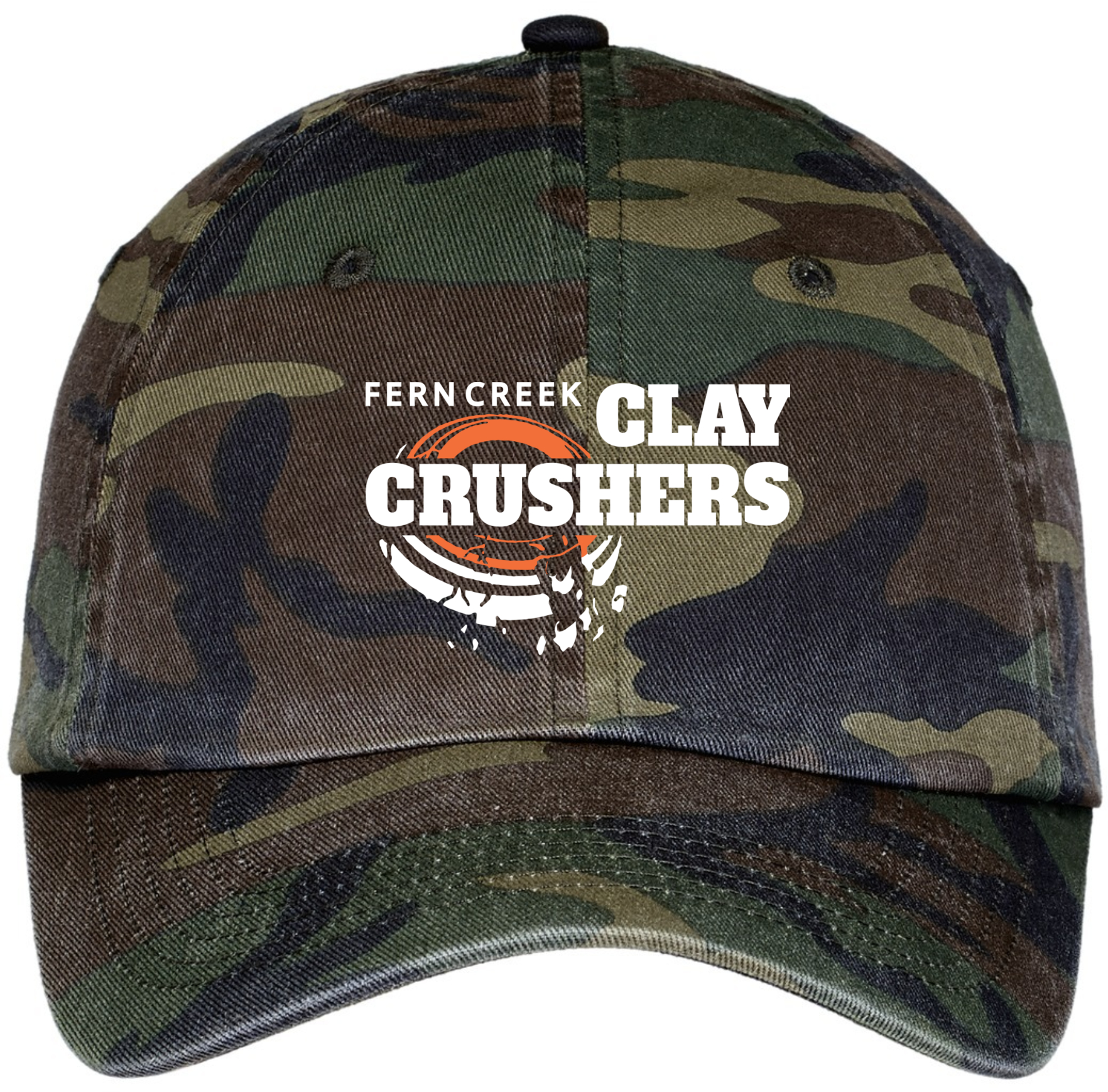 Clay Crushers - Port Authority® Camouflage Cap - C851 (White Logo) Embroidery