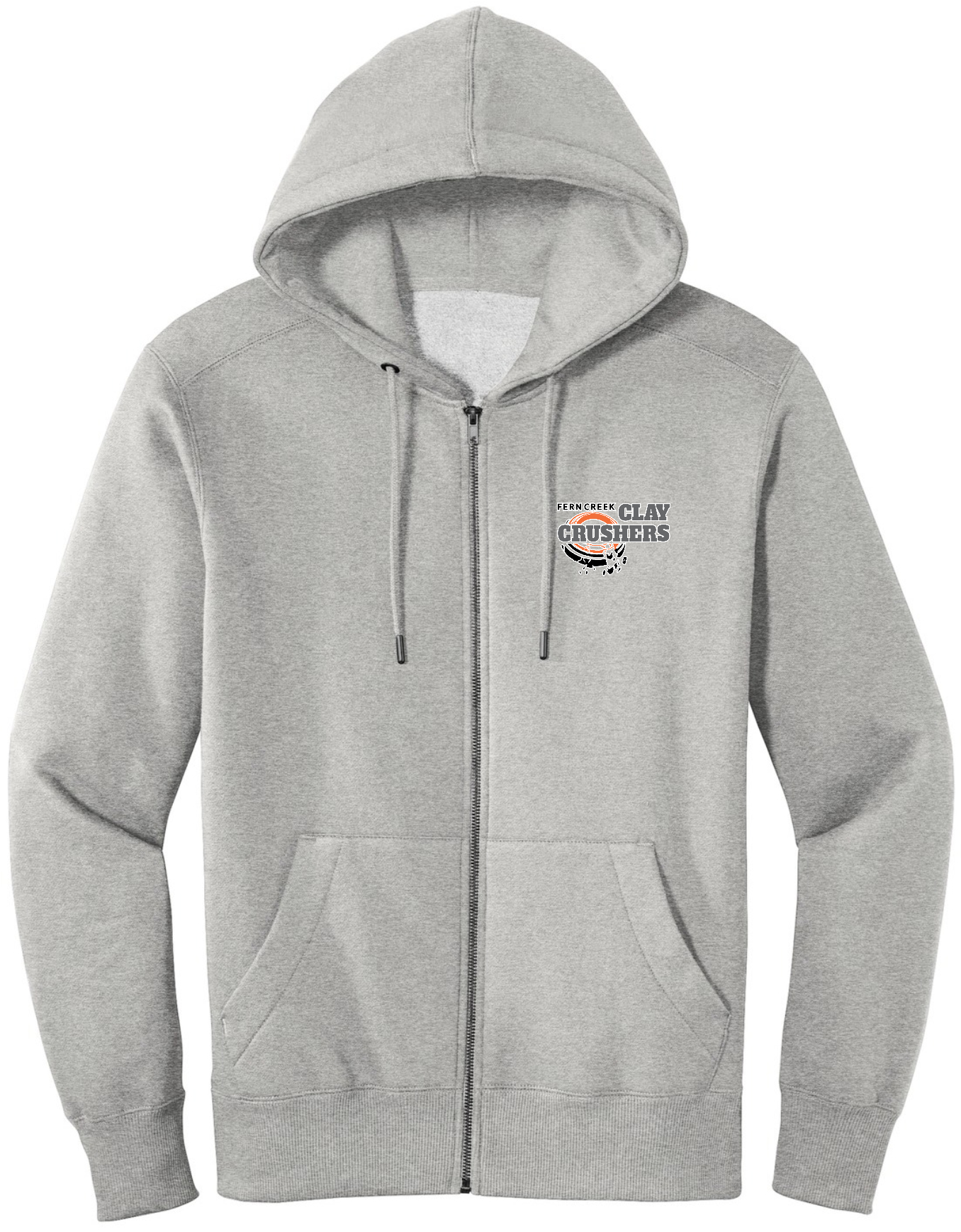 Clay Crushers - District® Perfect Weight® Fleece Full-Zip Hoodie - DT1103 (Outlined Logo) DTF
