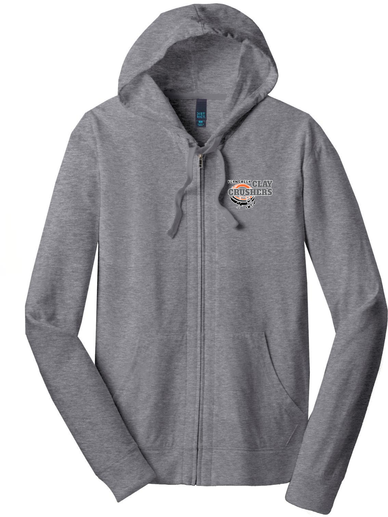 Clay Crushers - District ® Jersey Full-Zip Hoodie - DT1100 (Outlined Logo) DTF