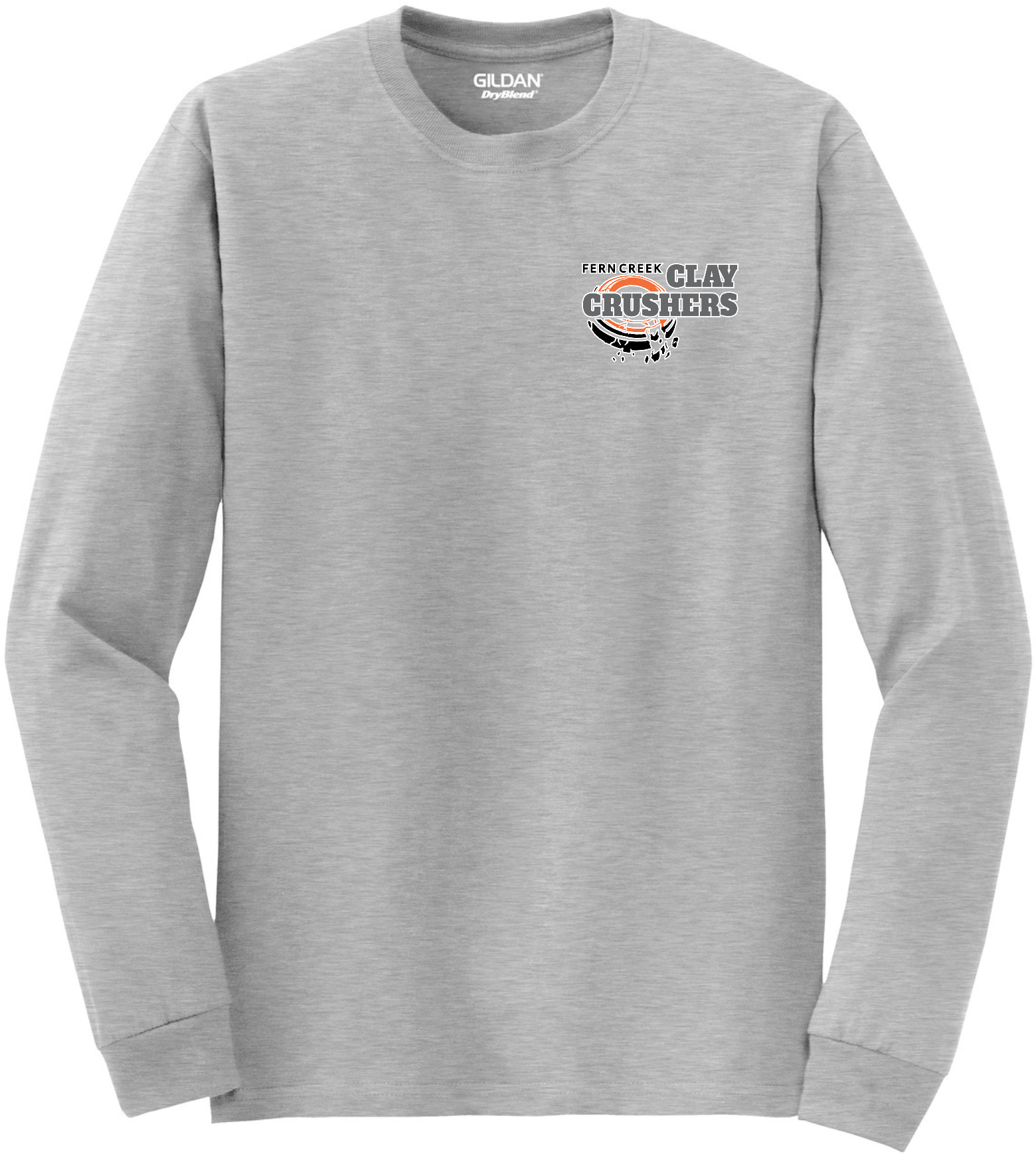 Clay Crushers - Gildan® - DryBlend® 50 Cotton/50 Poly Long Sleeve T-Shirt - 8400 (Outlined Logo) DTF
