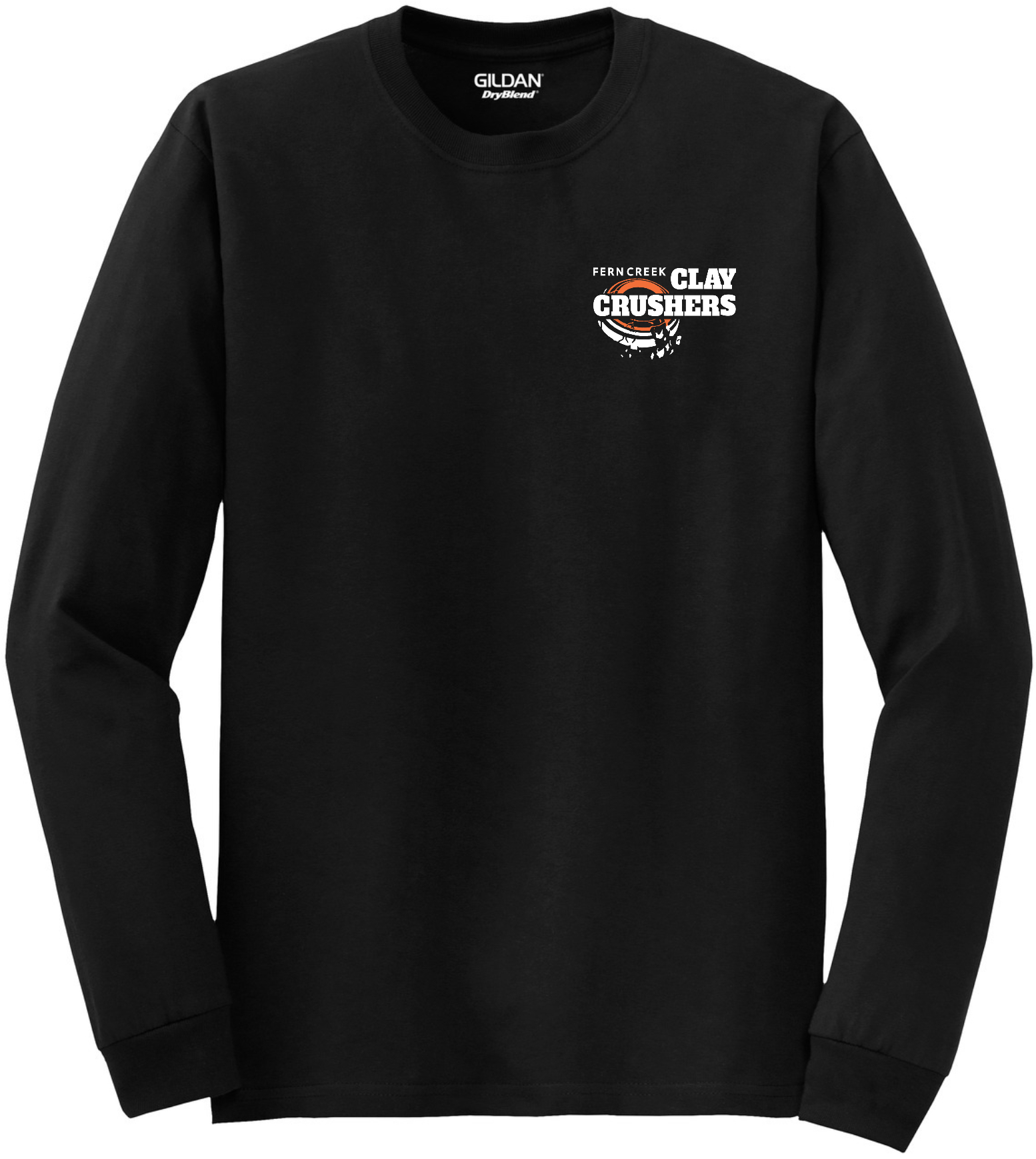 Clay Crushers - Gildan® – DryBlend® 50 Cotton/50 Poly Long Sleeve T-Shirt - 8400 (White Logo) DTF