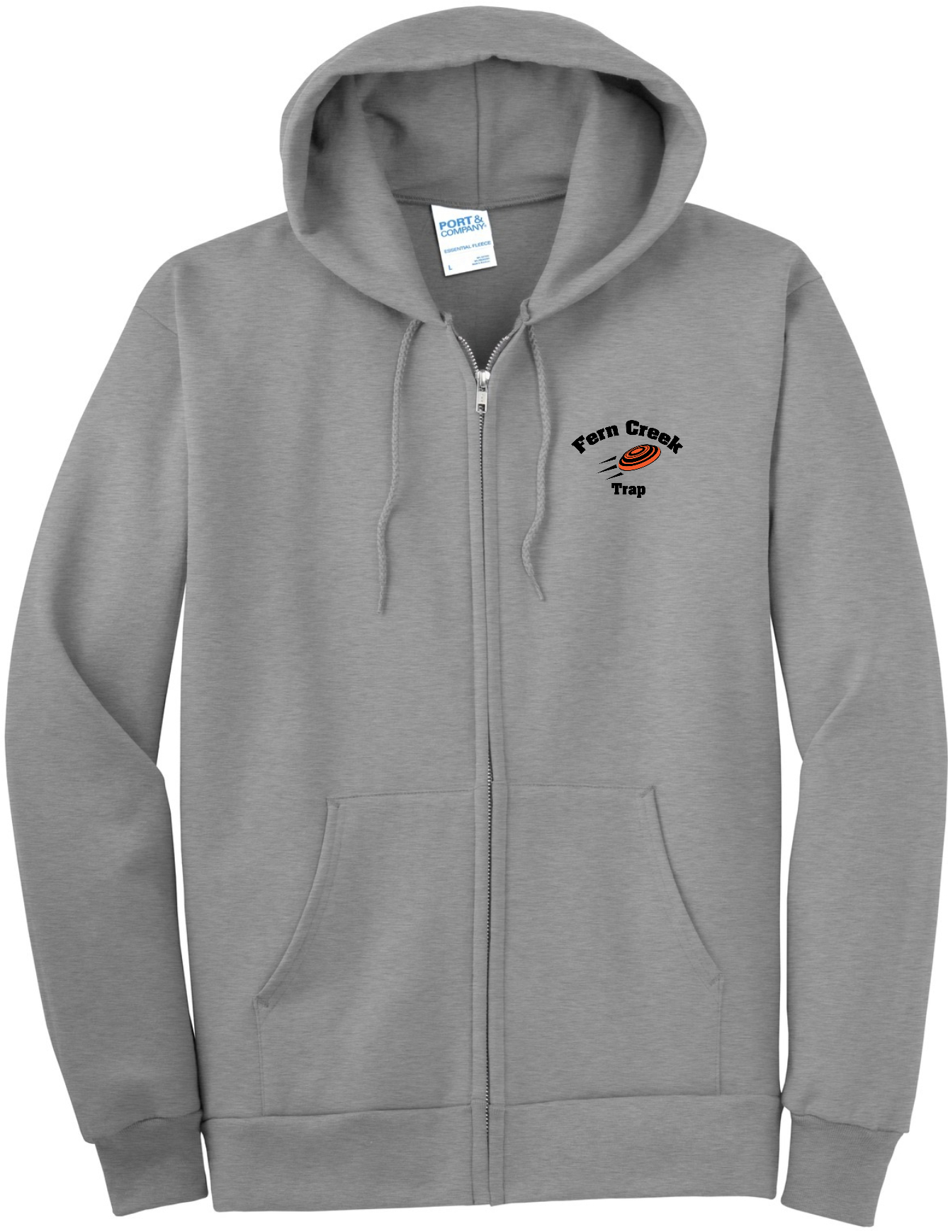 Fern Creek Trap – Port & Company® Essential Fleece Full-Zip Hooded Sweatshirt - PC90ZH (Black Logo) DTF