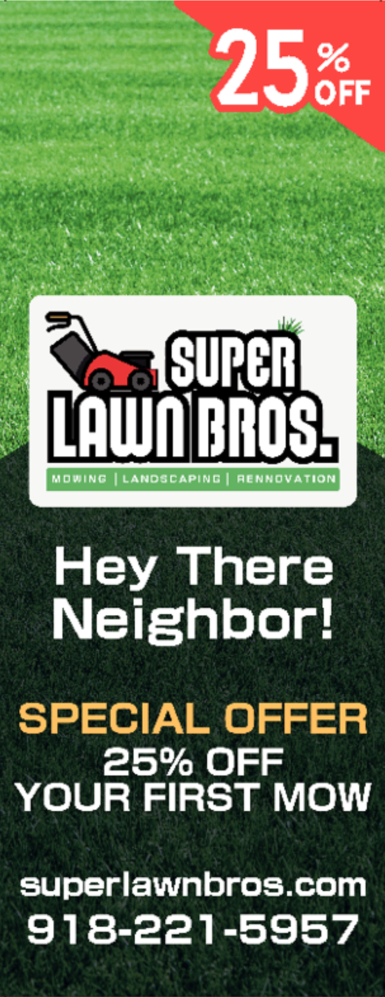 Super Lawn Bros. Door Hanger