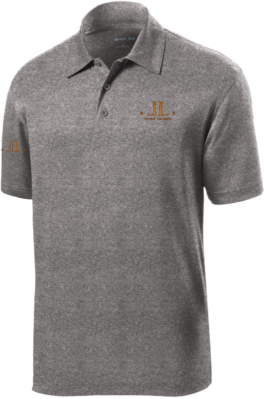 LL CREST+SLEEVE on ADULT Hthr. Polo