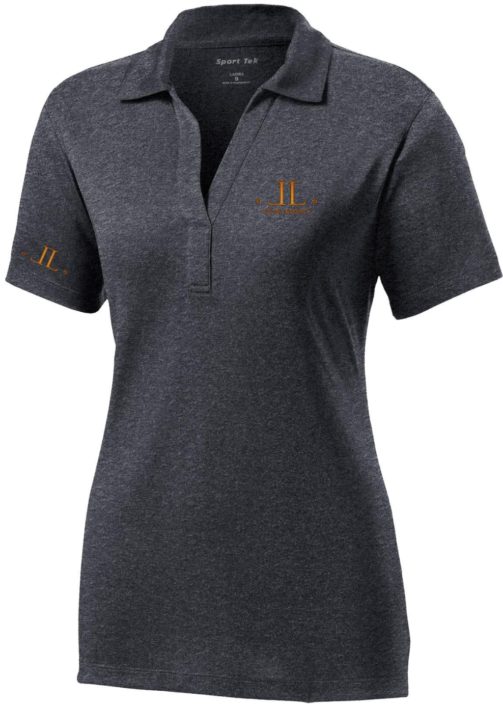 LL CREST+SLEEVE on LADIES Hthr. Polo