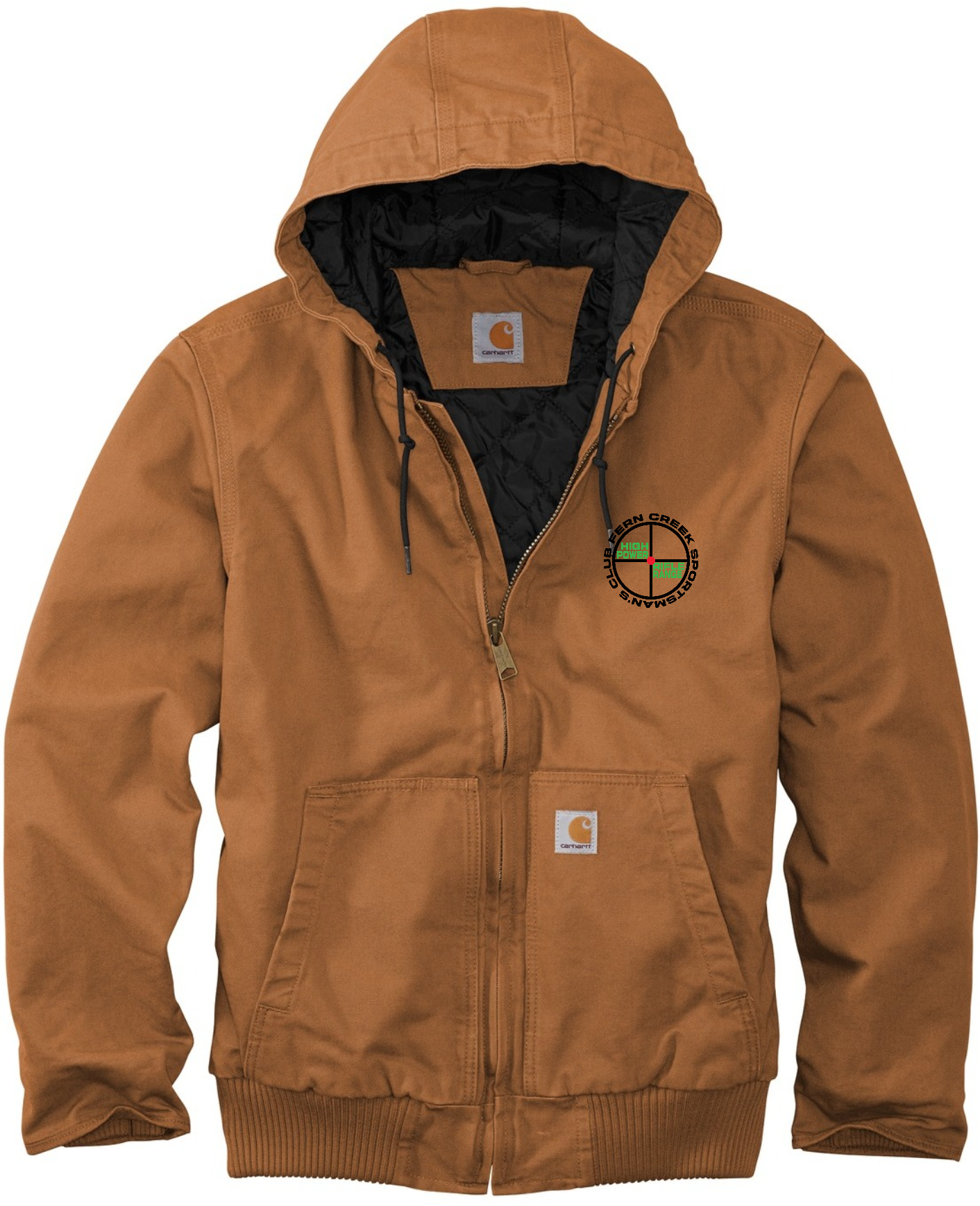 Fern Creek High Power Rifle Range - Carhartt® Washed Duck Active Jac - CT104050 (Black Logo) Embroidery
