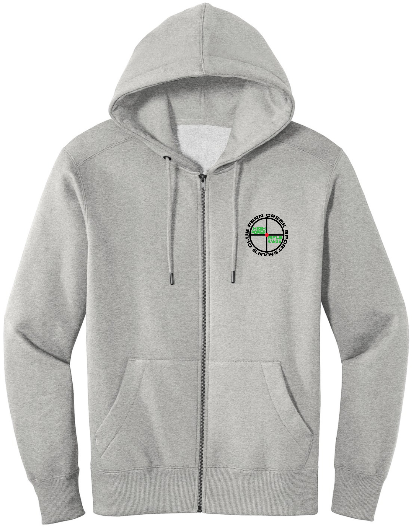 Fern Creek High Power Rifle Range - District® Perfect Weight® Fleece Full-Zip Hoodie - DT1103 (Black Logo) DTF