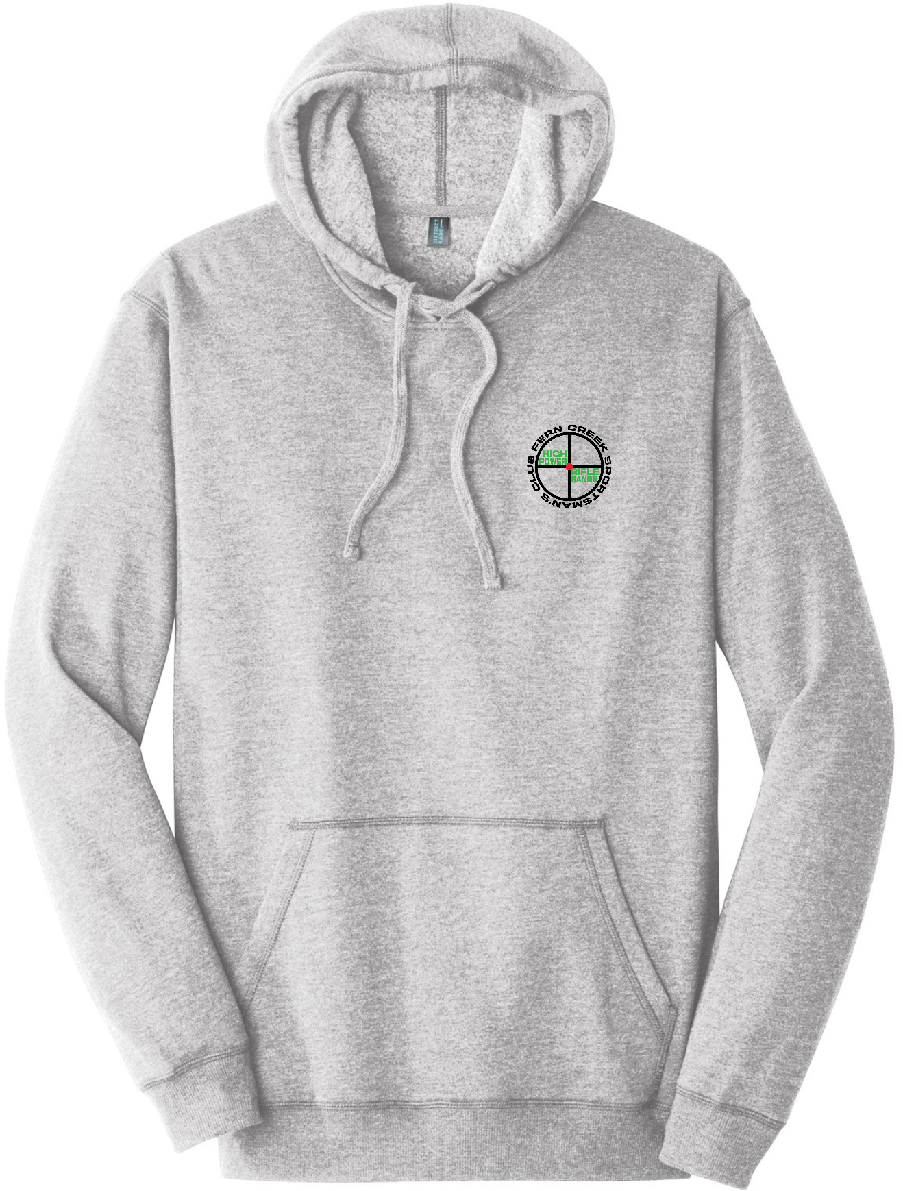 Fern Creek High Power Rifle Range - District ® Lightweight Fleece Hoodie - DM391 (Black Logo) DTF