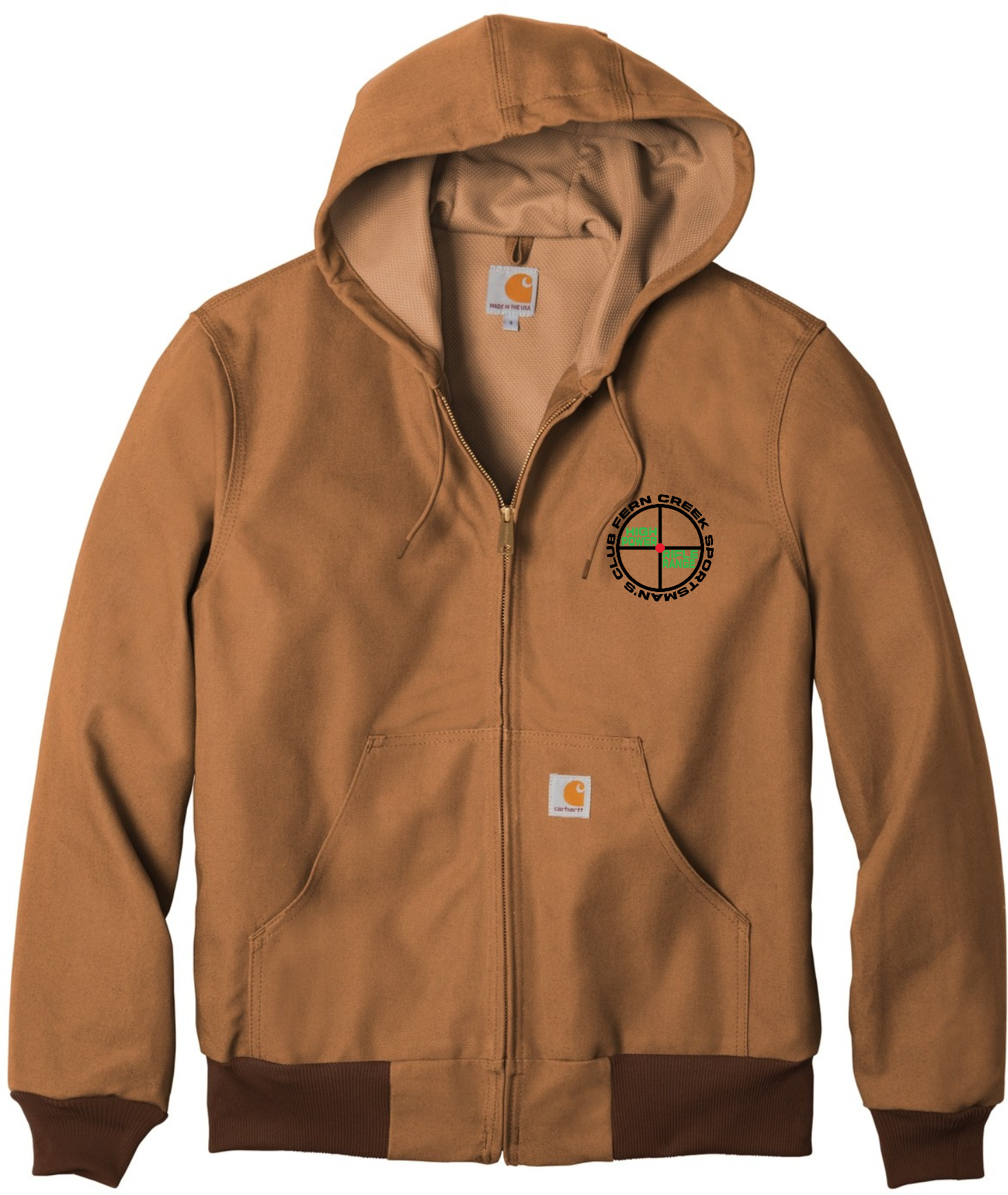 Fern Creek High Power Rifle Range - Carhartt ® Thermal-Lined Duck Active Jac - CTJ131 (Black Logo) Embroidery