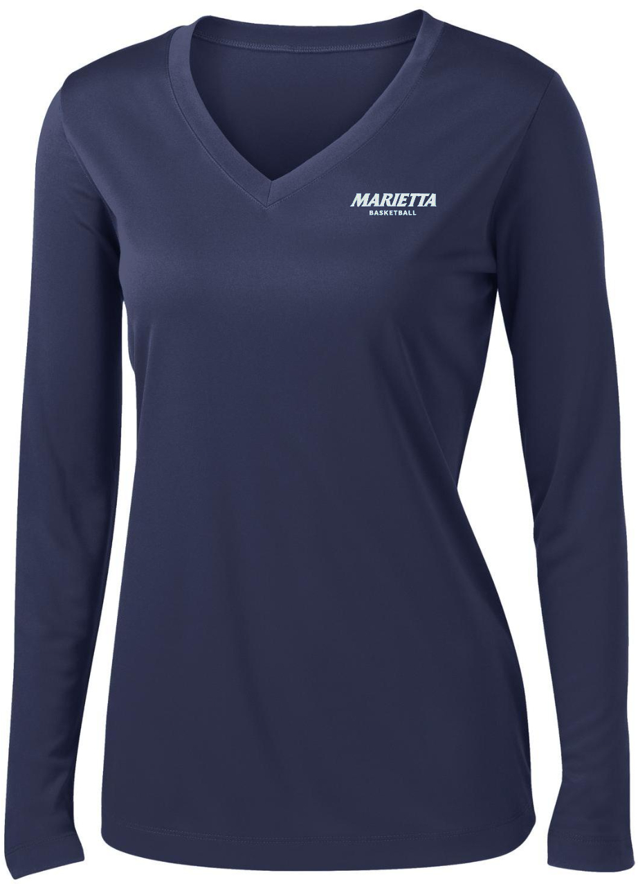 MC BALL LADIES LS 100% POLY TEE
