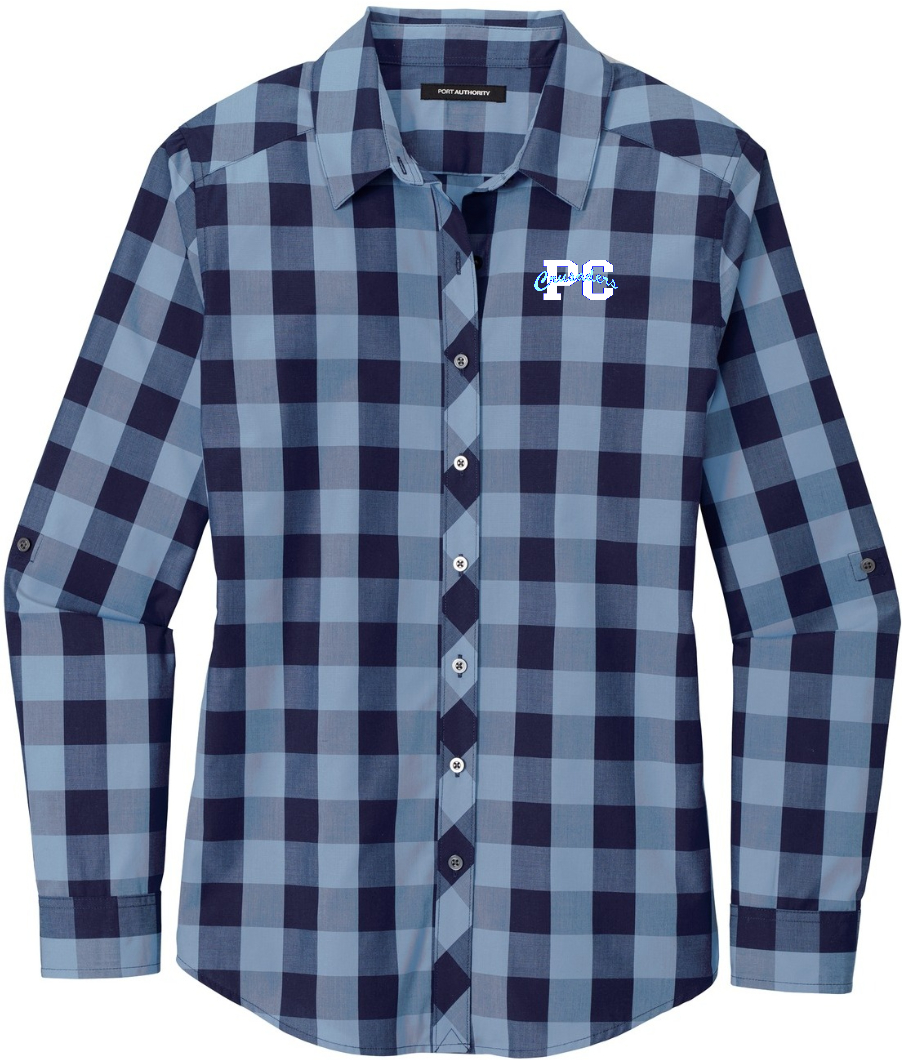 PCES SPIRIT logo LADIES Plaid Shirt