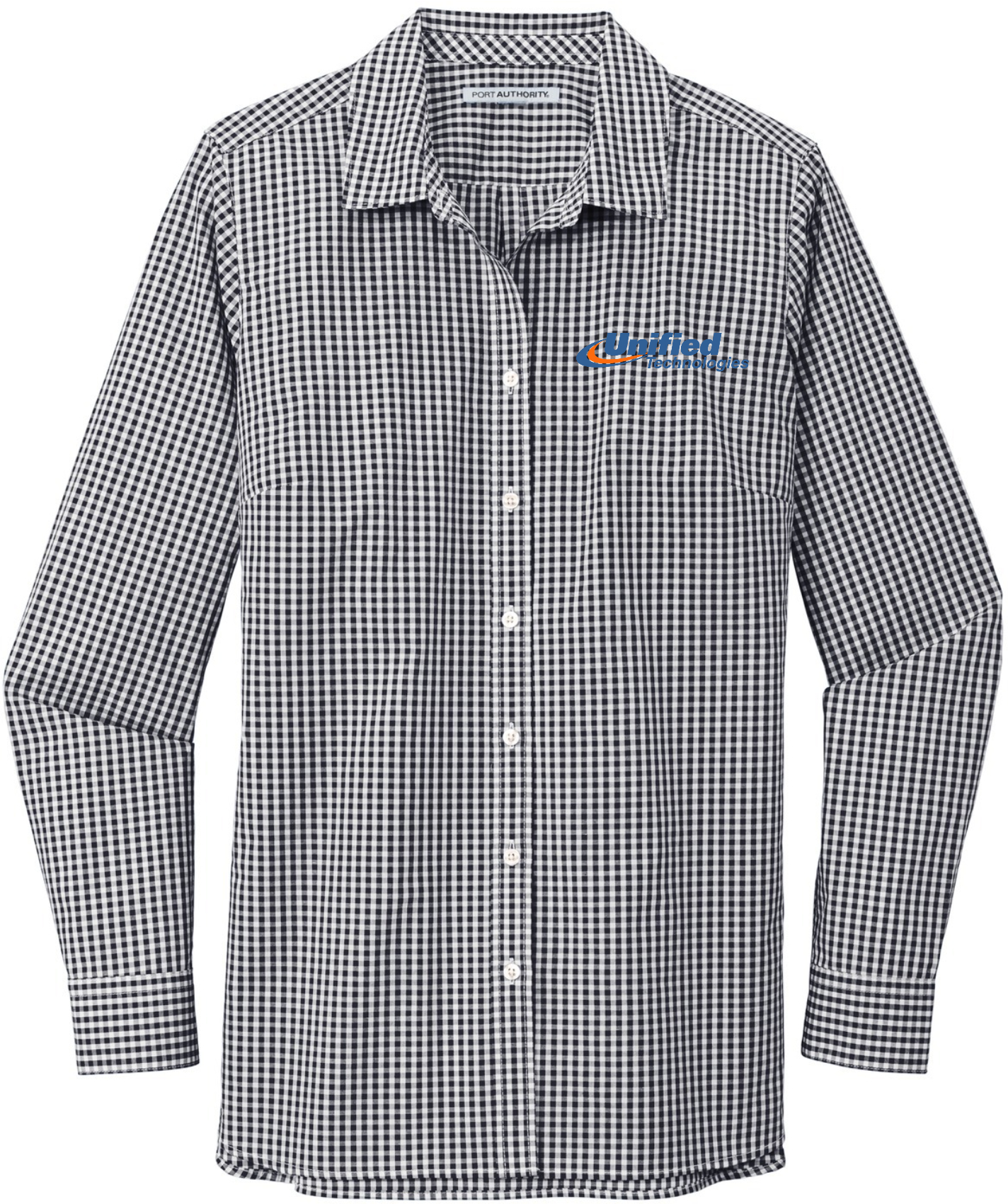 Port Authority® Women's Broadcloth Gingham Easy Care Shirt - LW644 (Blue Logo)