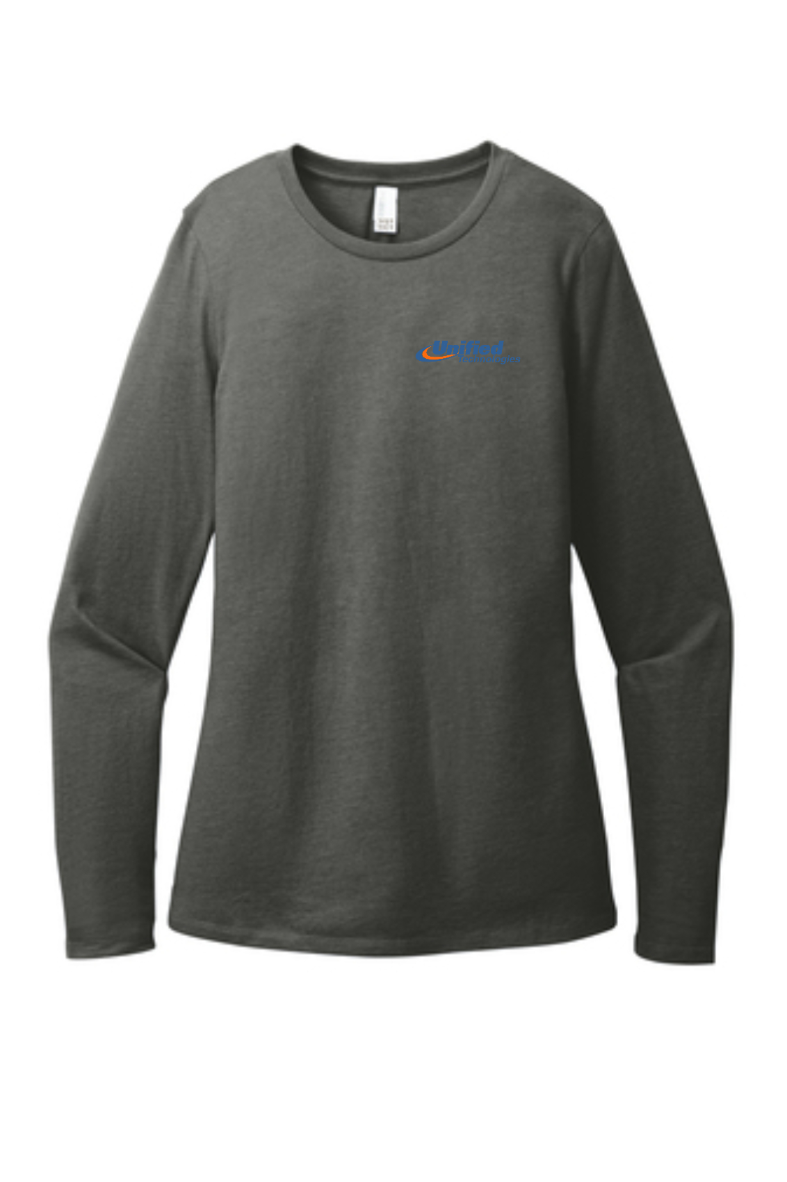District® Women’s Perfect Blend® CVC Long Sleeve Tee - DT110 (Blue Logo)