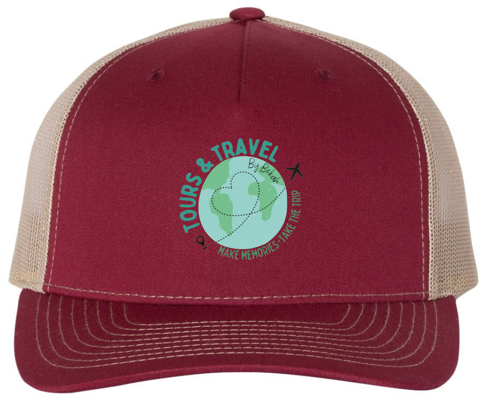 DTF cardinal colored hat with logo