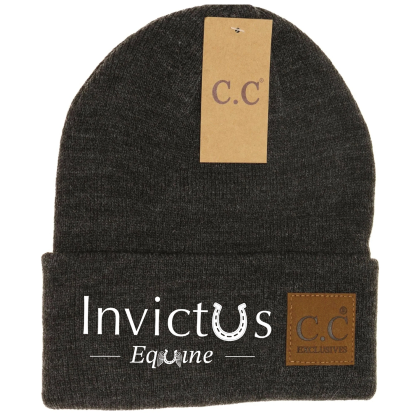 Dark Gray Embroidered C.C. Beanie