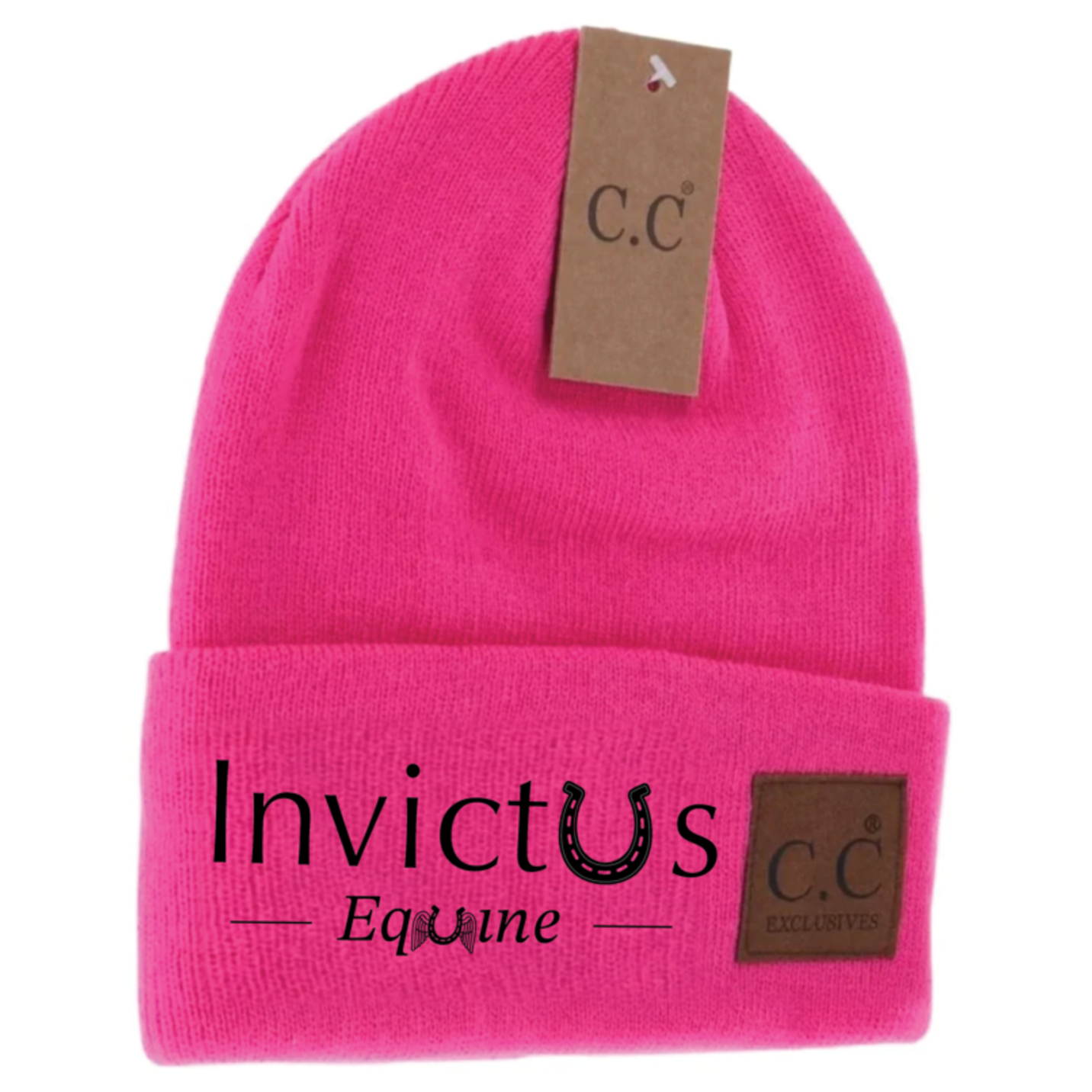 Fuchsia Embroidered C.C. Beanie