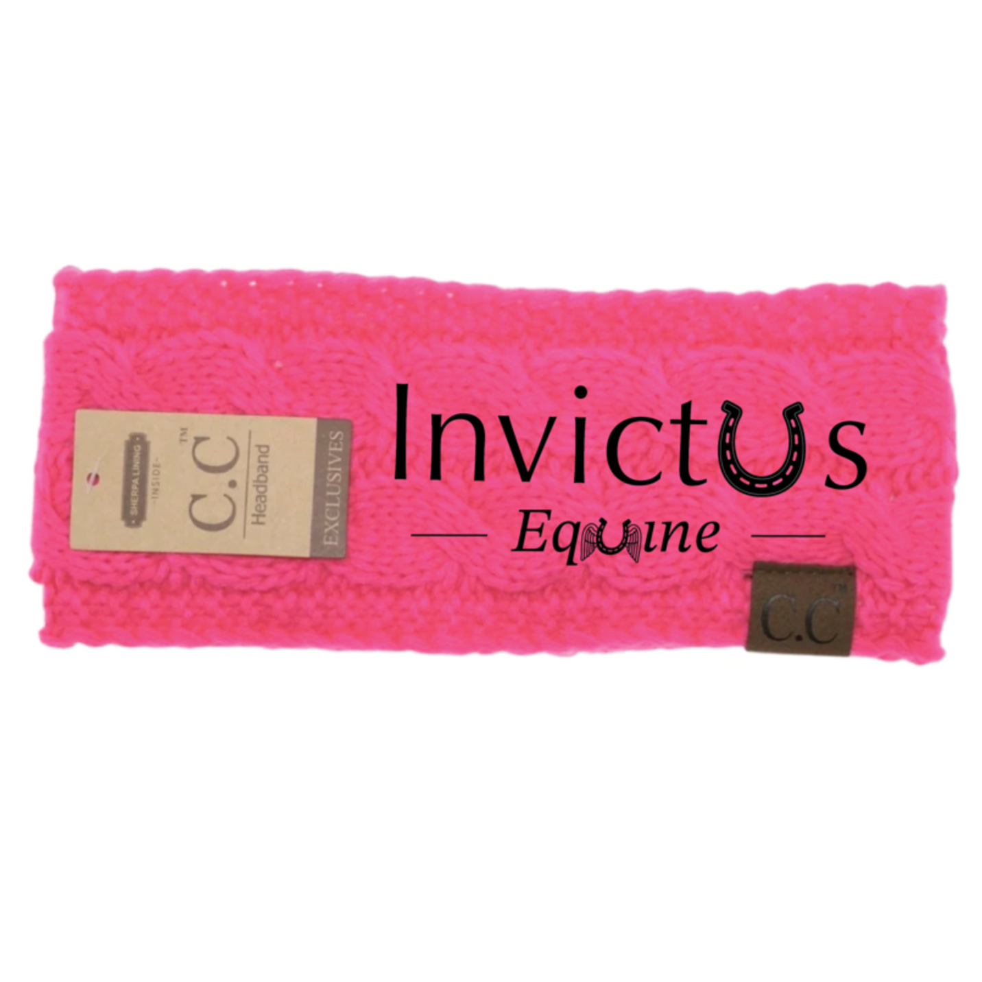 Neon Pink Embroidered C.C. Head Wrap