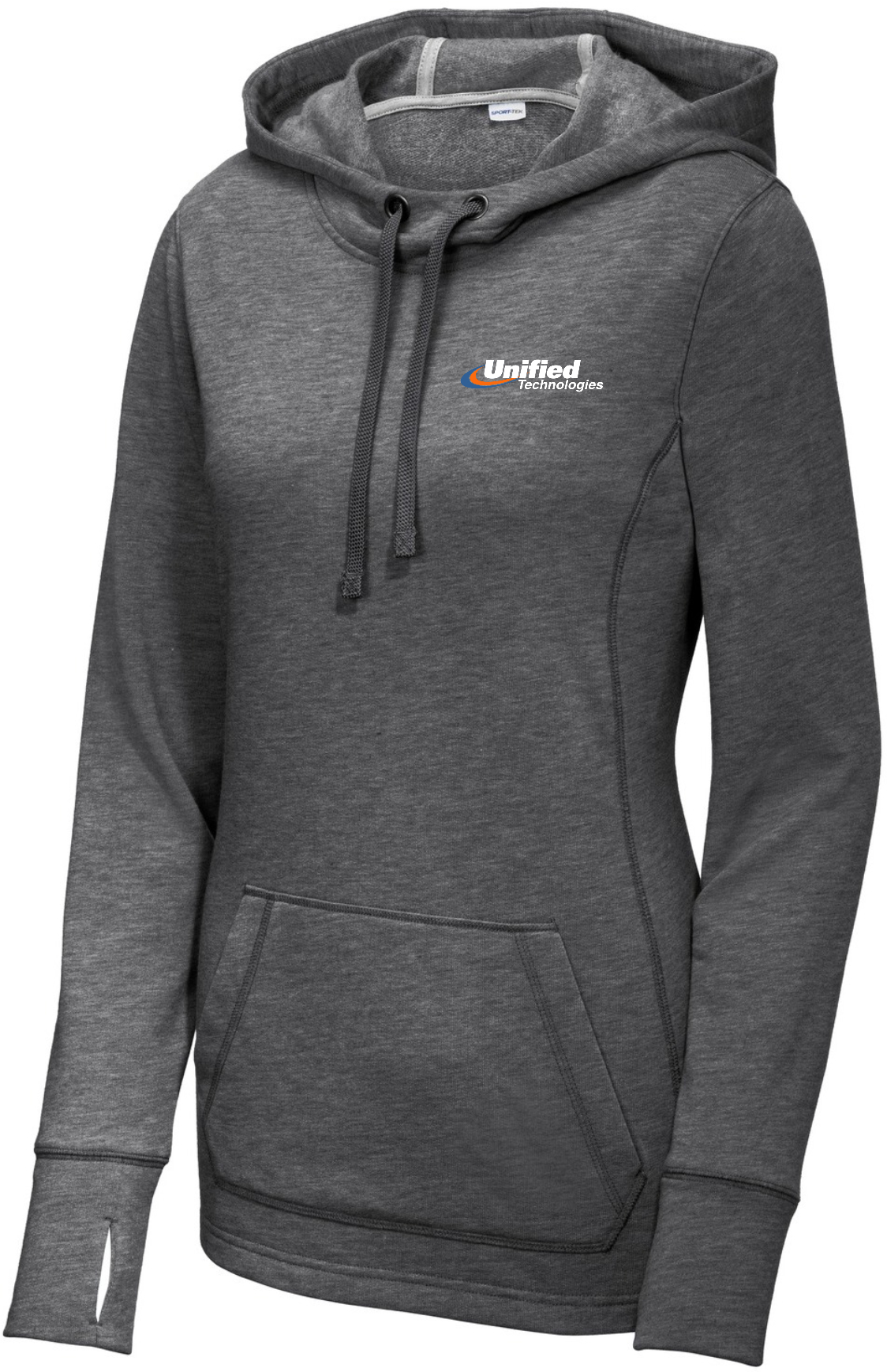 Sport-Tek ® Ladies PosiCharge ® Tri-Blend Wicking Fleece Hooded Pullover - LST296 (White Logo)