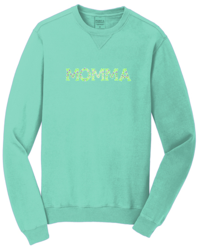 MOMMA emb on Beach Wash Crewneck Sweatshirt