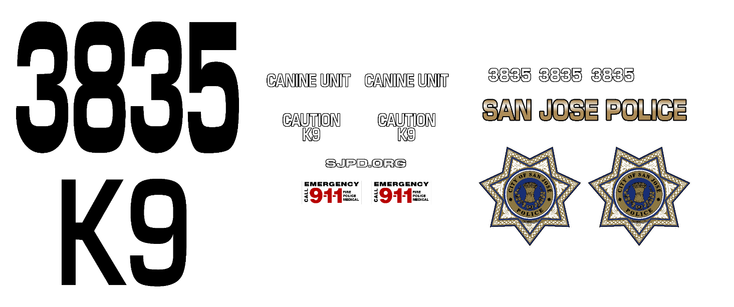 K9 POLICE CAR - NON REFLECTIVE