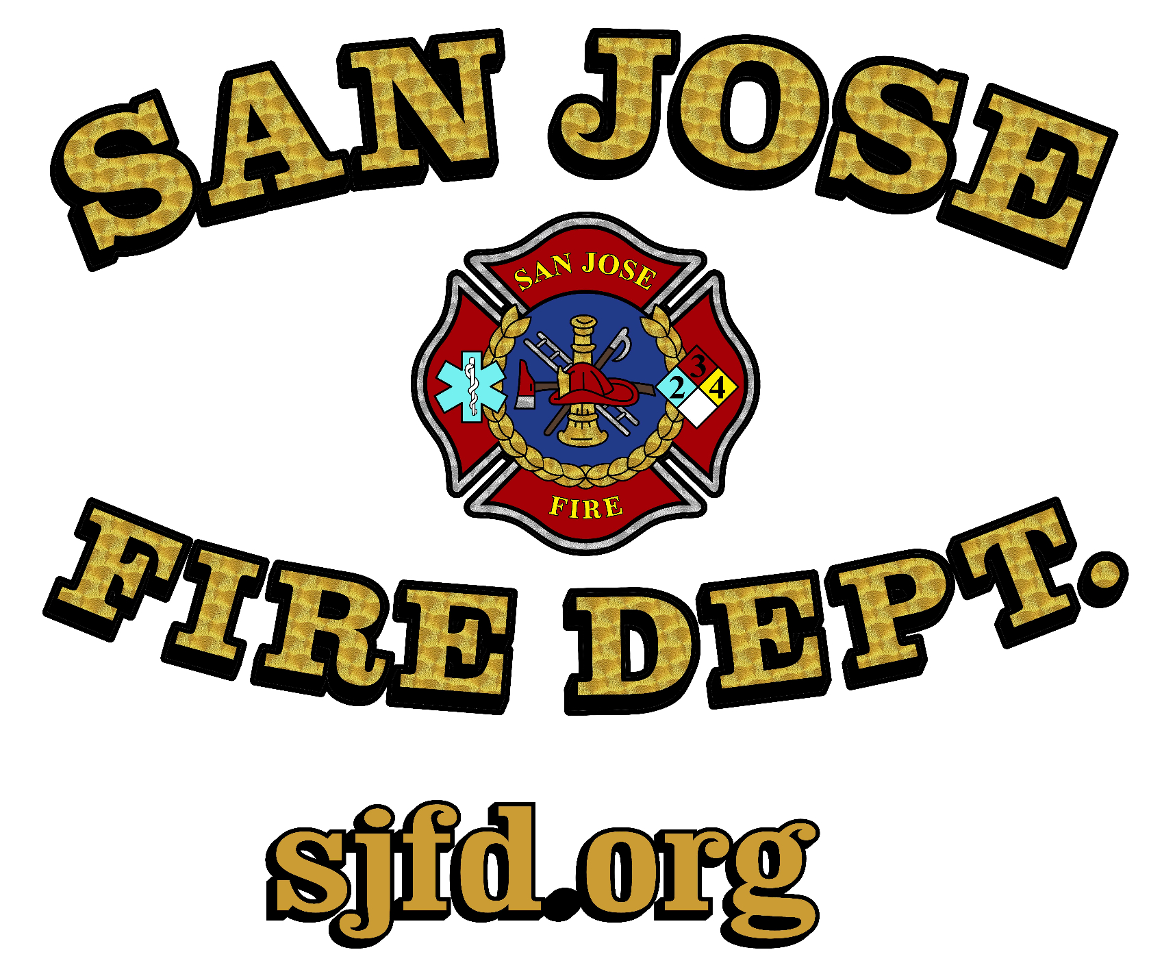 SAN JOSE FIRE SIGN GOLD DOOR LOGOS