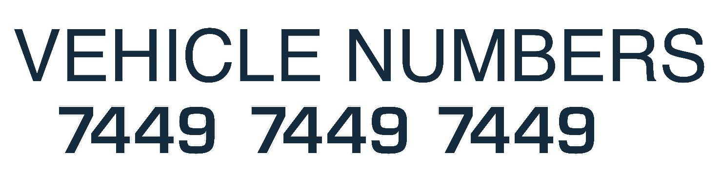 REFLECTIVE VEHICLE NUMBERS