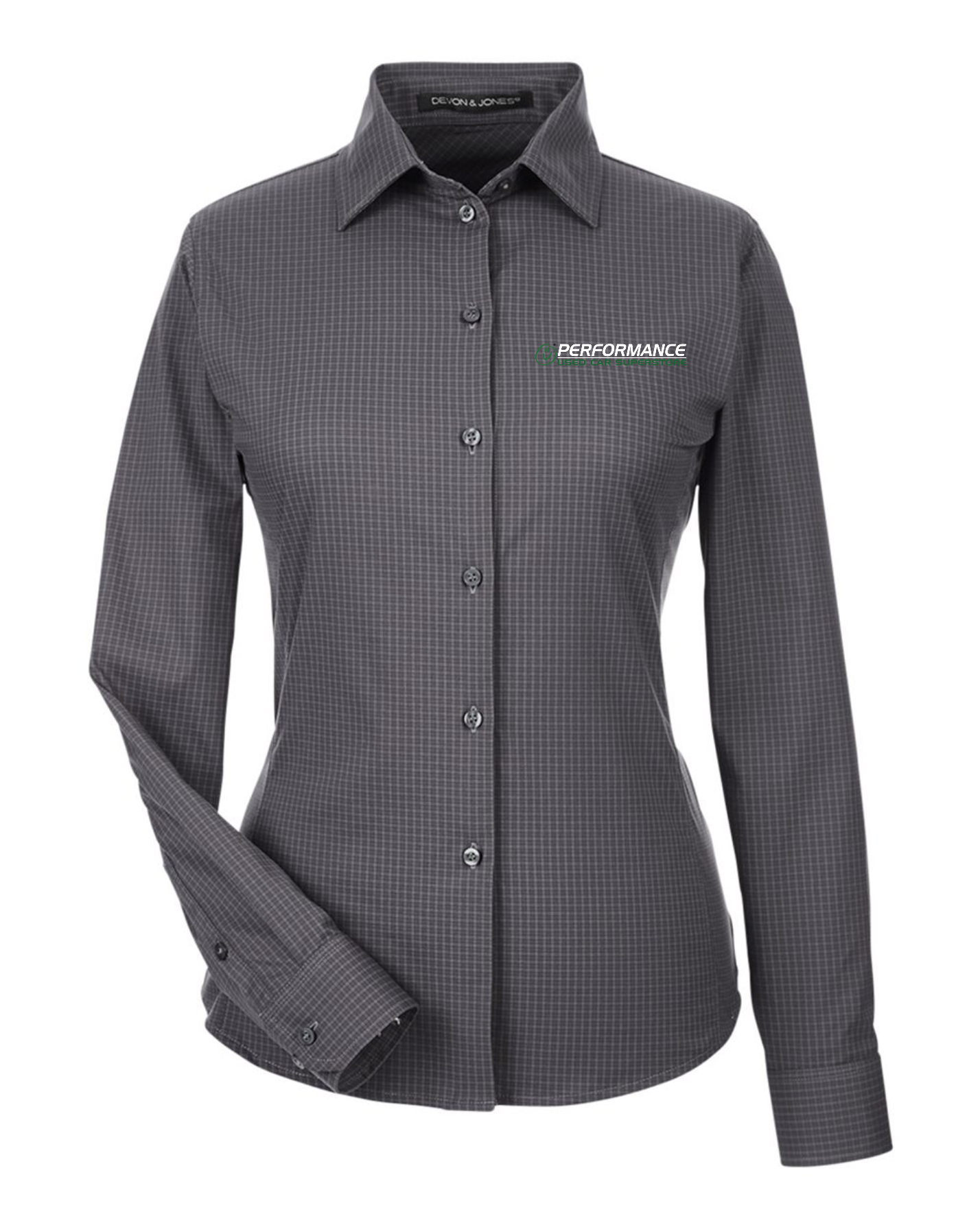 Performance Used Car Superstore - Devon & Jones Women's CrownLux Performance® Tonal Mini Check Woven Dress Shirt - DG535W