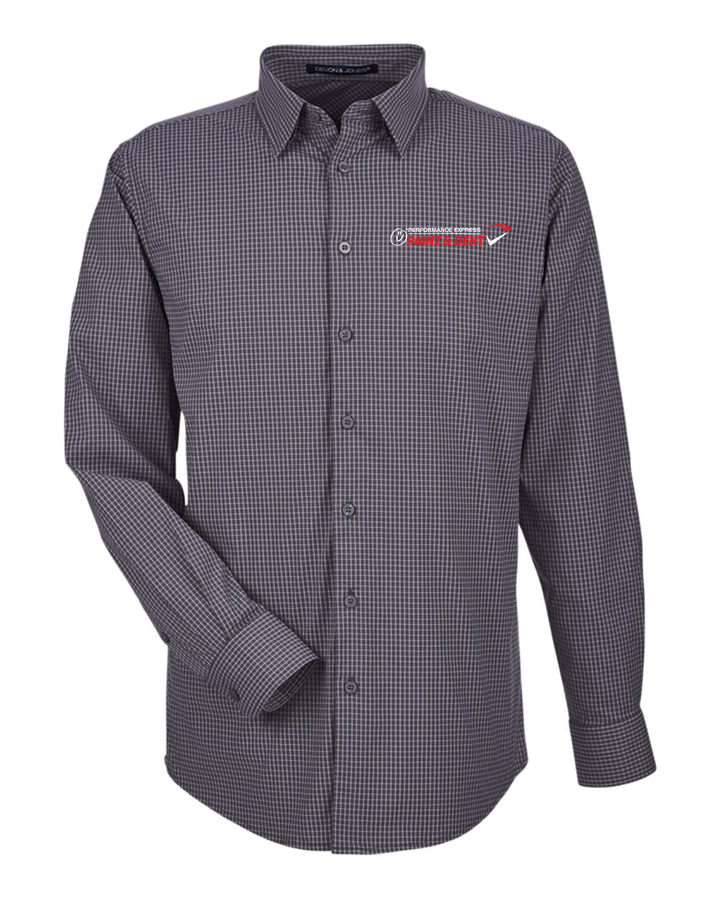 Performance Paint & Dent - Devon & Jones Men's CrownLux Performance® Tonal Mini Check Woven Dress Shirt - DG535