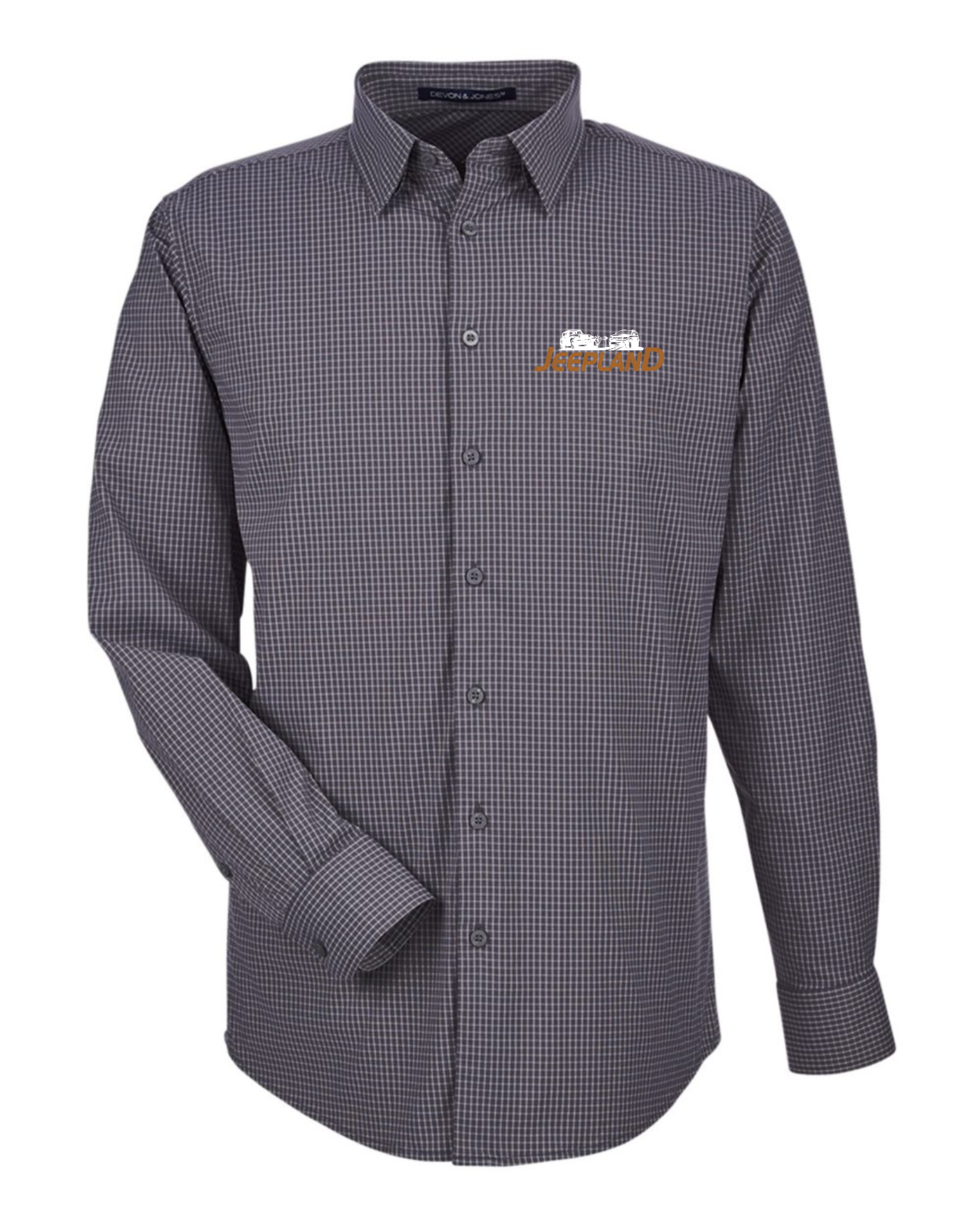JeepLand - Devon & Jones Men's CrownLux Performance® Tonal Mini Check Woven Dress Shirt - DG535