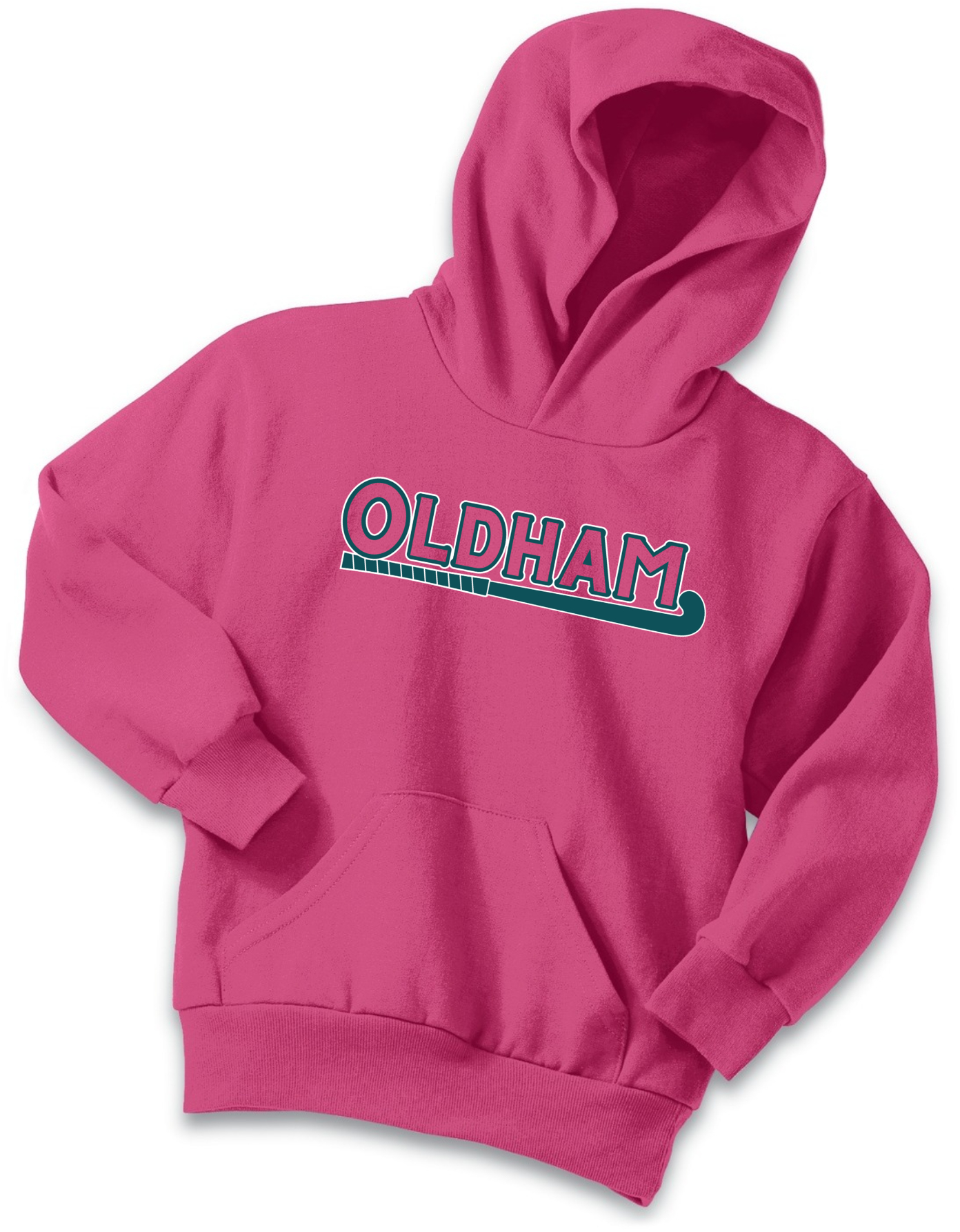 Port & Co™ Youth Core Fleece Pullover Hooded Sweatshirt - PC90YH (Youth - Green W Outline)