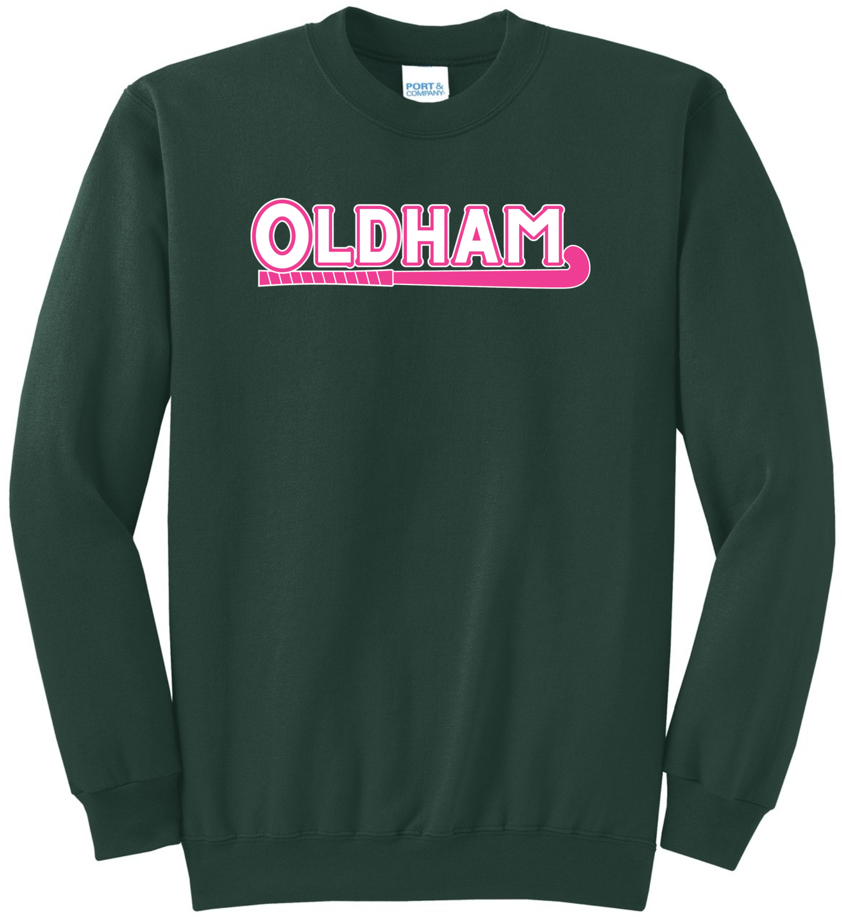 Port & Company® Core Fleece Crewneck Sweatshirt - PC78 (Adult - Pink W Outline)