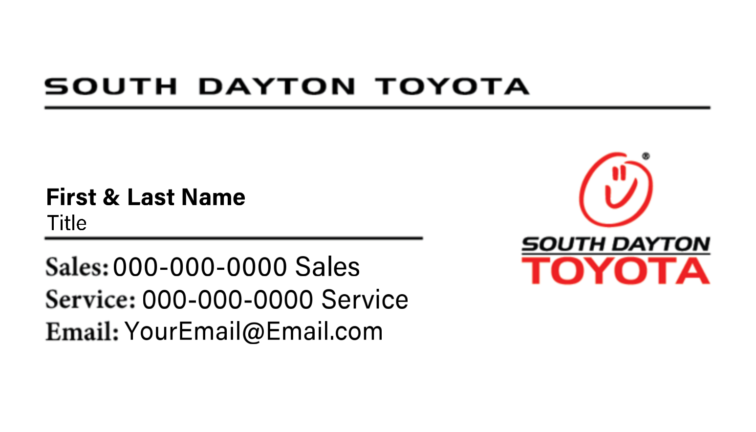 South Dayton Toyota – Business Cards