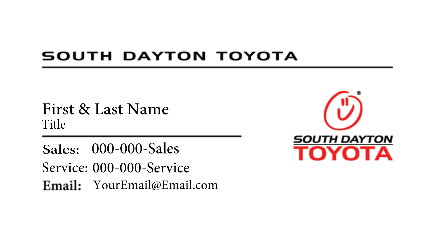 South Dayton Toyota – Business Cards