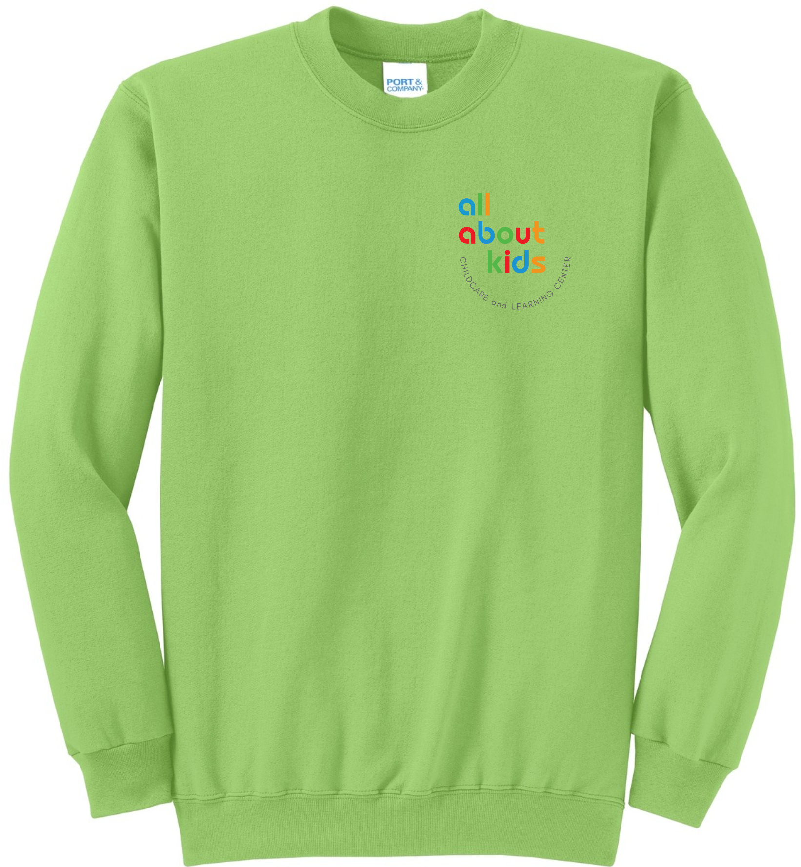 Port & Company® Core Fleece Crewneck Sweatshirt – PC78 (Grey Left Chest Logo)